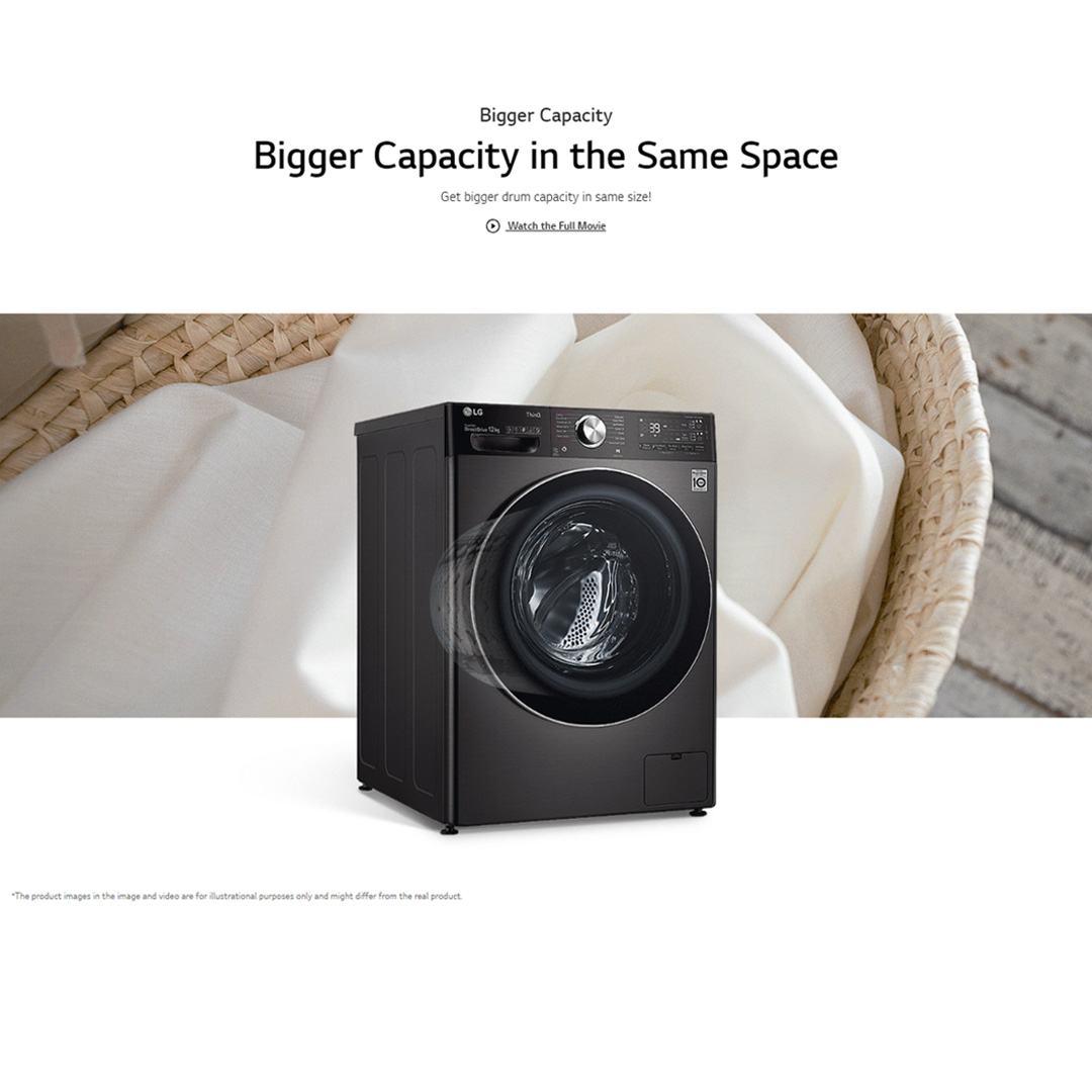 LG 13KG/8KG Front Load Washer Dryer with AI Direct Drive FV1413H2BA | Steam+™ | TurboWash™ | 360 eZDispense™ | Washer Dryer with 1 Year Warranty