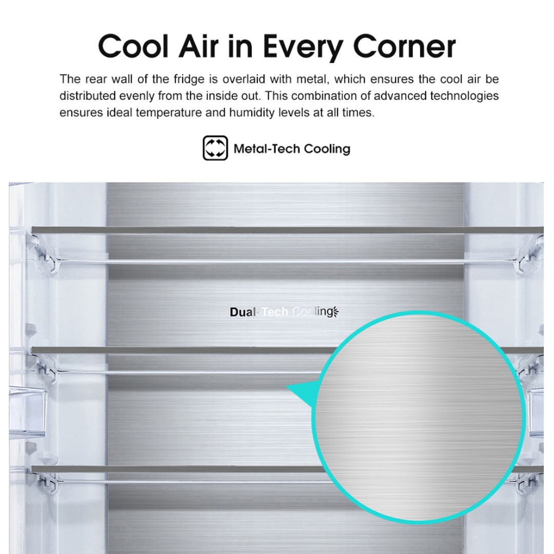 HISENSE 520L Four Doors Inverter Refrigerator RQ568N4AWU | Double Cooling | Metal-Tech Cooling | Metal Glide Drawer | Led Lighting | Refrigerator with 3 Years Warranty