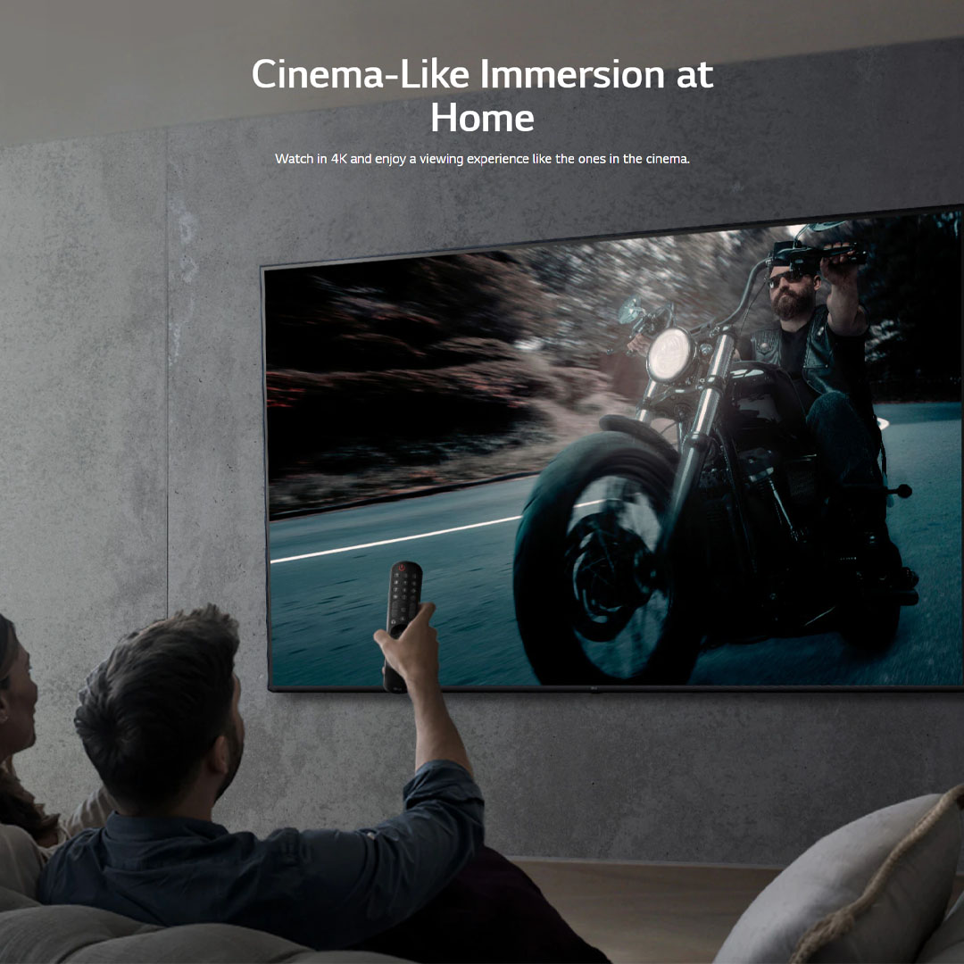 LG 75" 4K UHD Smart TV with AI ThinQ 75UR8050PSB | AI Sound | Wi-Fi | Filmmaker Mode | Netflix | HDMI | WebOS 23 |Smart TV with 2 Year Warranty