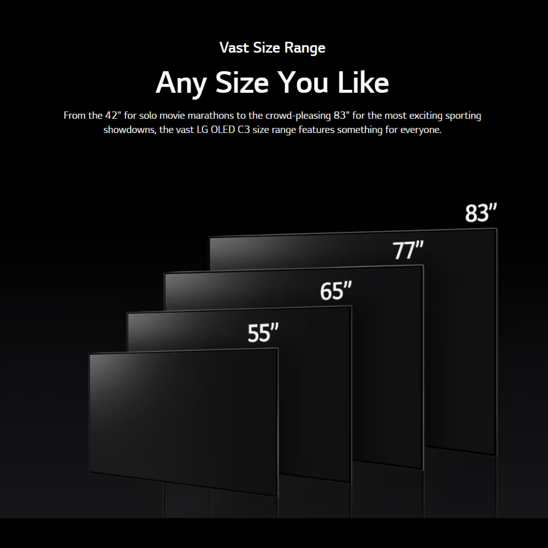 LG 77" 4K UHD Smart TV with AI ThinQ OLED77C3PSA | Self-Lit OLED evo | α9 AI Processor 4K Gen6 | Brightness Booster Powering a Brighter | Hands-Free Voice Recognition | Smart TV with 2 Year Warranty