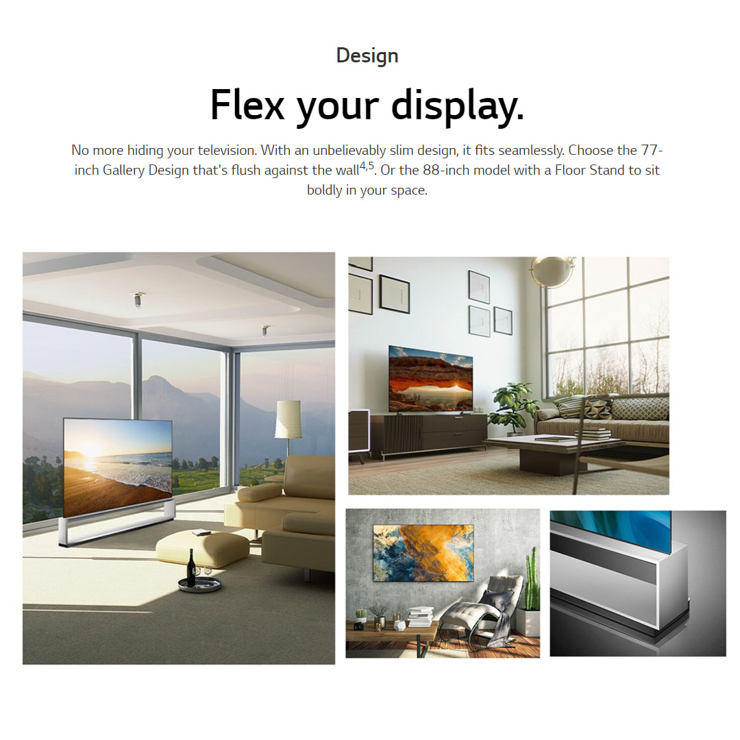 LG 88" 8K UHD Smart SELF-LIT OLED TV with AI ThinQ OLED88Z2PSA | webOS Smart TV | AI Picture Pro | Cinema HDR | 9 Modes | Google Assistant | Sport Alert | WiFi | Hotel Mode | Bluetooth 5.0 | Smart TV with 2 Year Warranty