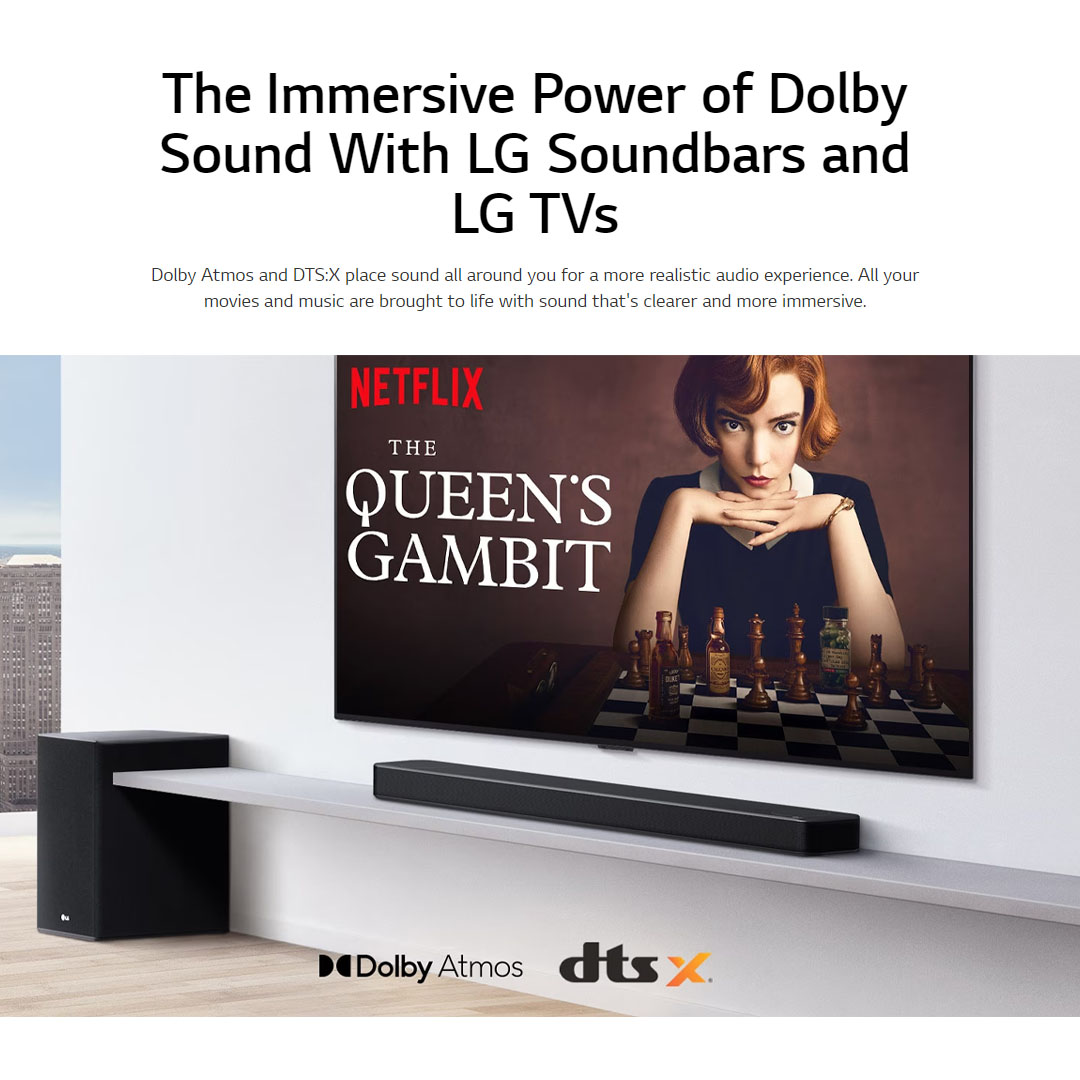 LG 440W Sound Bar with Dolby Atmos & DTS Virtual:X SP8A | AI Sound Pro | Dolby ATMOS | Meridian | Sound Bar with 1 Year Warranty