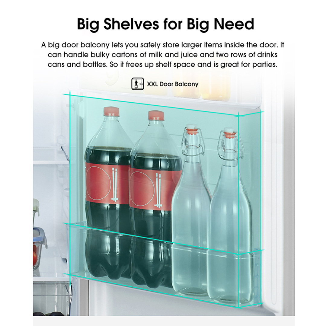 HISENSE 420L 2 Doors Top Mount Durable Inverter Refrigerator RT439N4ABN | Multi Air Flow | Deodorizing Filter | Moisture Fresh Crisper | Durable Inverter | LED Lighting | Fresh Zone | Refrigerator with 3 Year Warranty