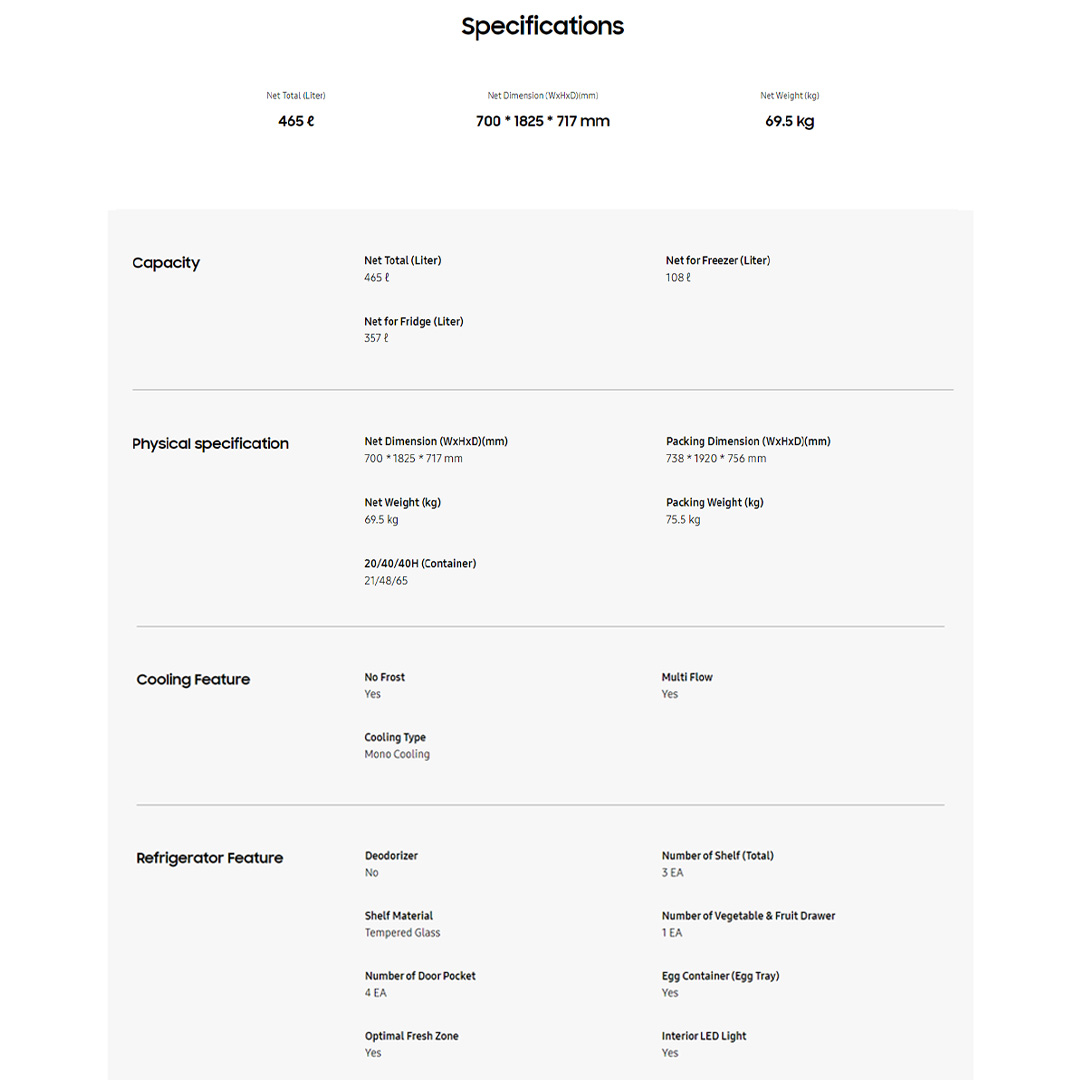 SAMSUNG 476L 2 Doors Bespoke Top Mount Digital Inverter Refrigerator with Optimal Fresh RT47CB66448AME | SpaceMax™ | All-Around Cooling | Multi Flow | Optimal Fresh Zone | Refrigerator with 1 Year Warranty