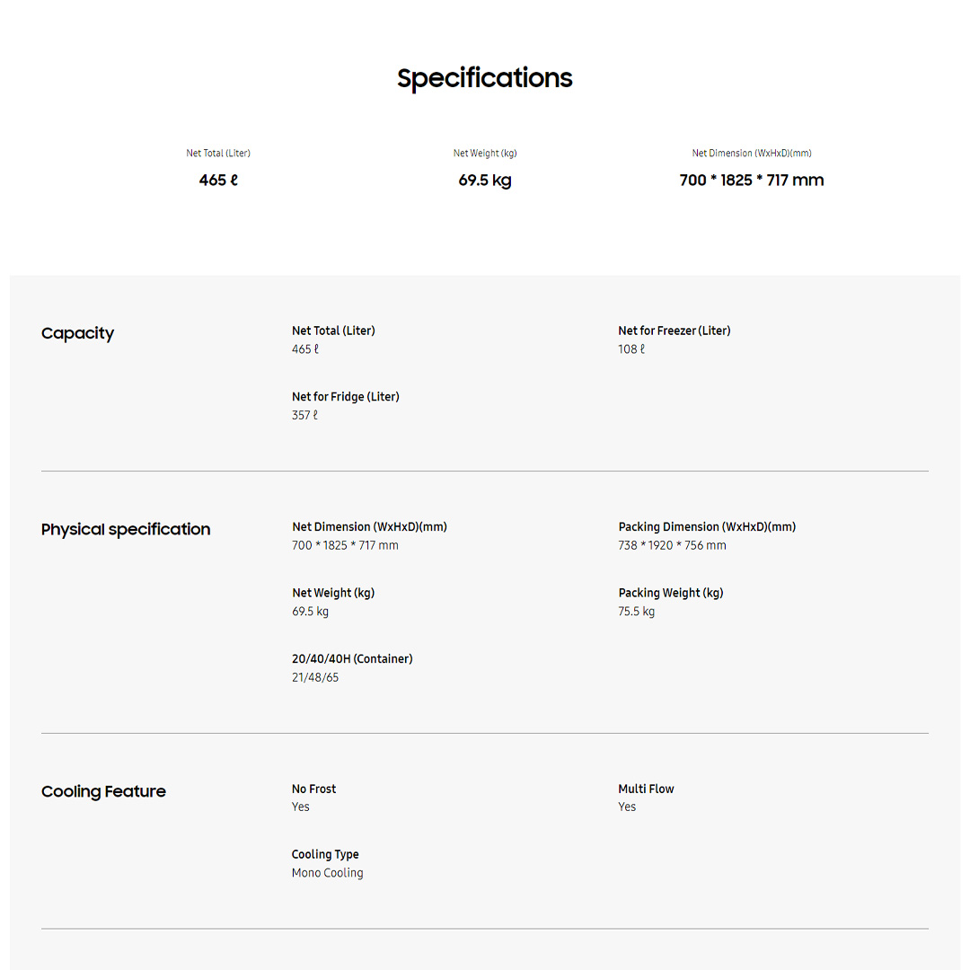 SAMSUNG 476L 2 Doors Bespoke Top Mount Digital Inverter Refrigerator with Optimal Fresh RT47CB66448JME | SpaceMax™ | All-Around Cooling | Multi Flow | Optimal Fresh Zone | Refrigerator with 1 Year Warranty
