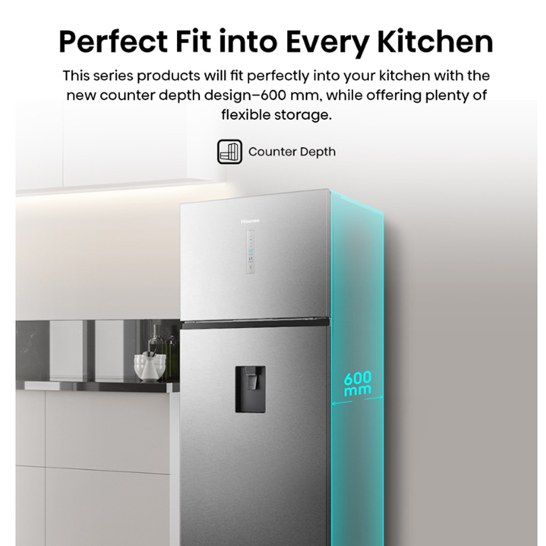 HISENSE 700L 2 Doors Top Mount Durable Inverter Refrigerator RT749N4ABVI | Digital Touch Control | Dual LED Lighting | Super Freeze | Fresh Zone | Multi-Air Flow | Magnetic Door Switch | Refrigerator with 3 Year Warranty