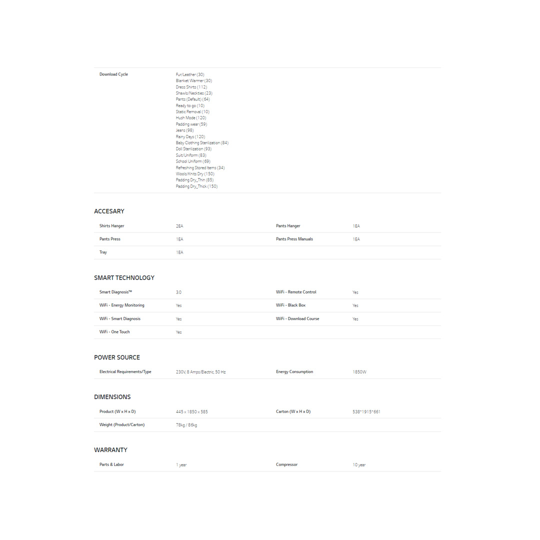 LG 3+1 Places Setting Smart Wardrobe with True Steam & Gentle Dry S3MFC | Wi-Fi | Moving Hanger | Refresh Mode | Smart Wardrobe with 1 Year Warranty