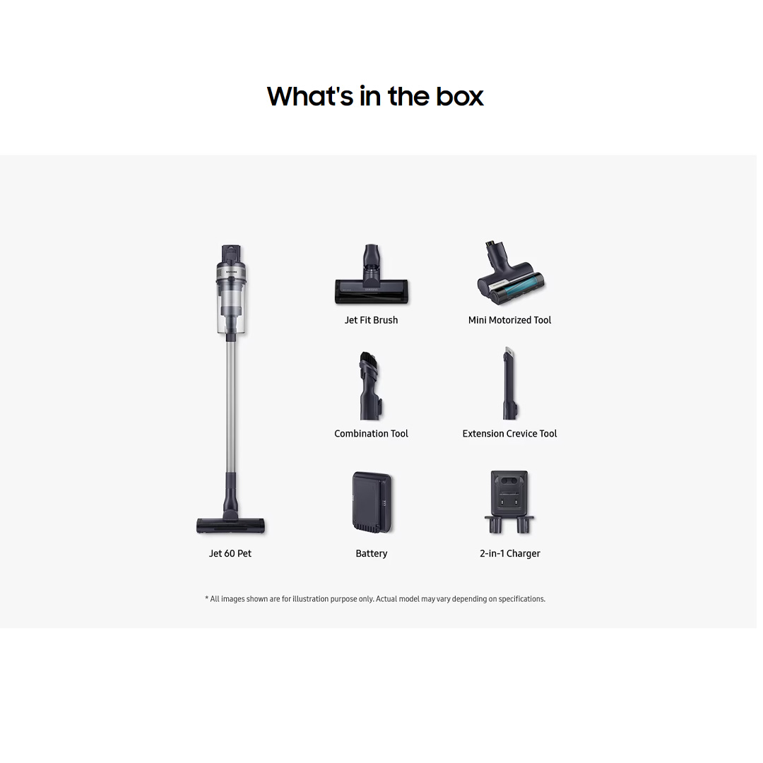 SAMSUNG 150W Jet 60 Pet Cordless Vacuum Cleaner Stick Teal VS15A6032R5/ME | Strong Suction Power | Powerful on Carpet | Flexible Charger | Stick Vacuums with 2 Years Warranty