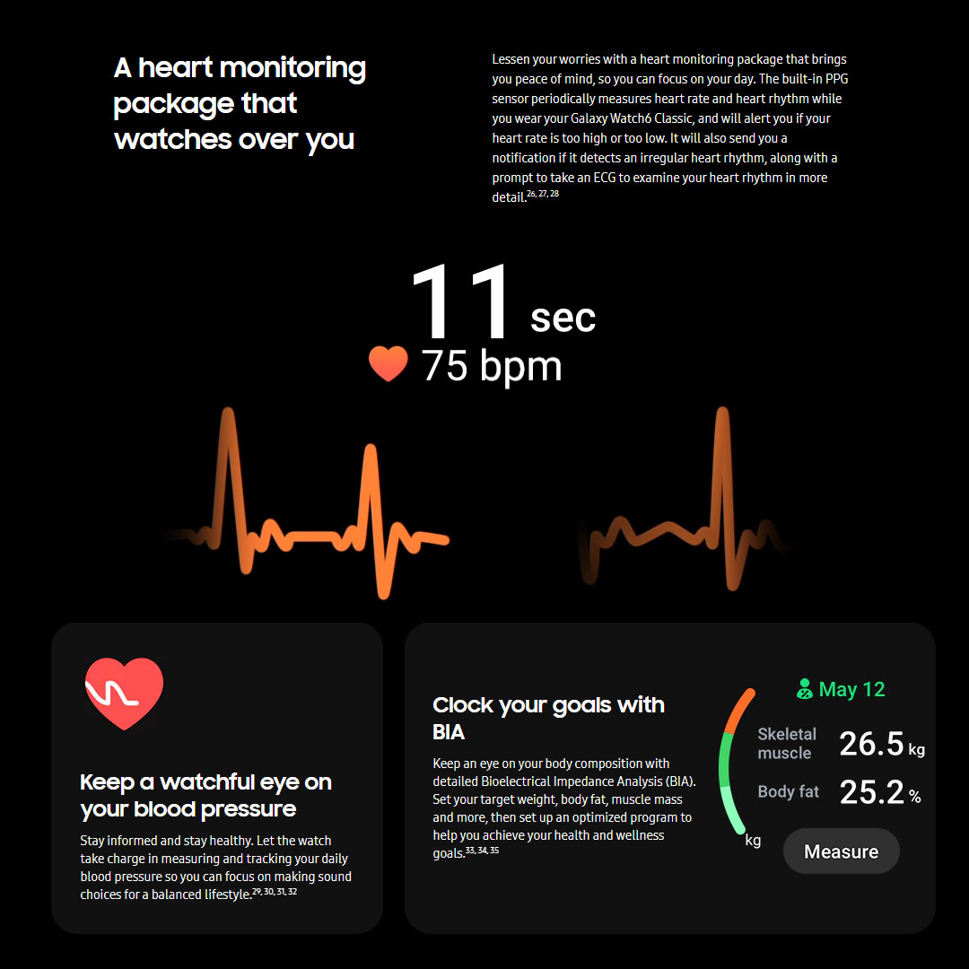 SAMSUNG Galaxy Watch6 Classic Bluetooth 43mm / 47mm | Sapphire Crystal | Fast Charge | Infrared Temperature Sensor | Sleep Tracking | Bluetooth v5.3 | Smart Watch with 1 Years Warranty