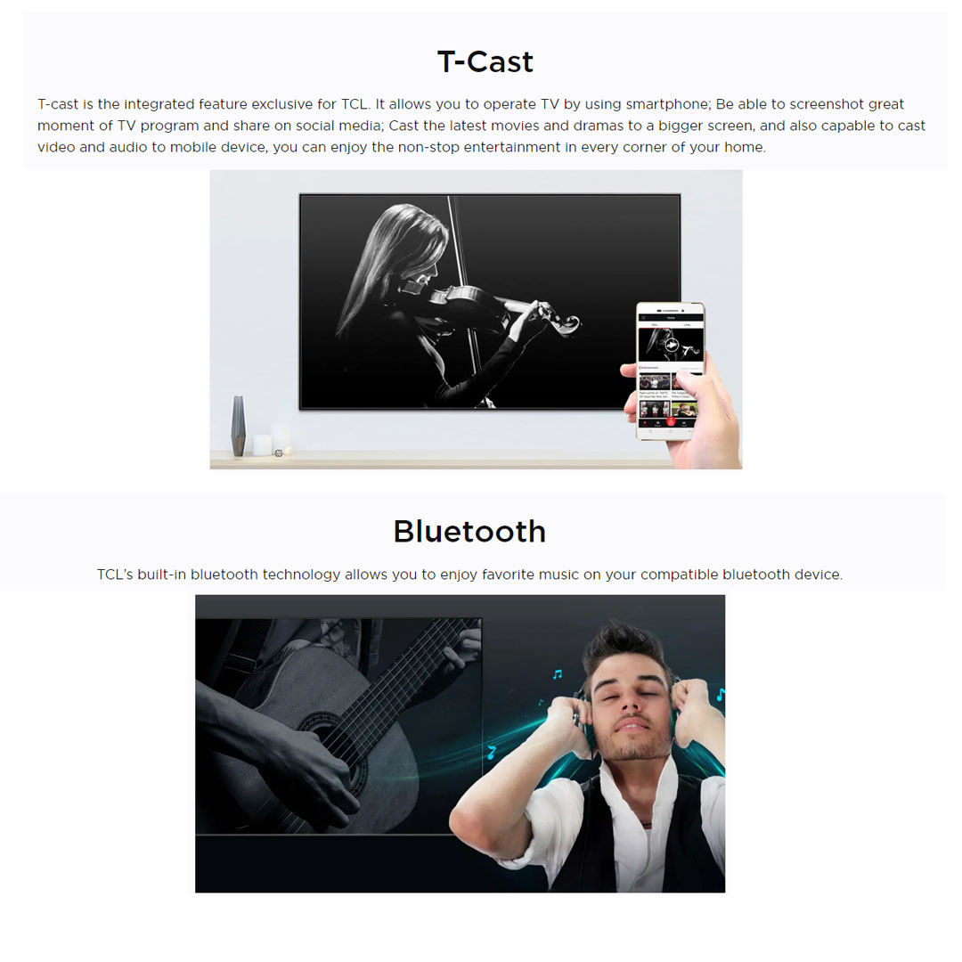 TCL 43" FHD Android LED TV  43S65A | Wi-Fi 2.4 | Android R | Voice Control | ECO Mode | Google Assistant | Bluetooth | Ethernet | HDMI 1.4 | Dolby Audio | LED TV with 1 Year Warranty