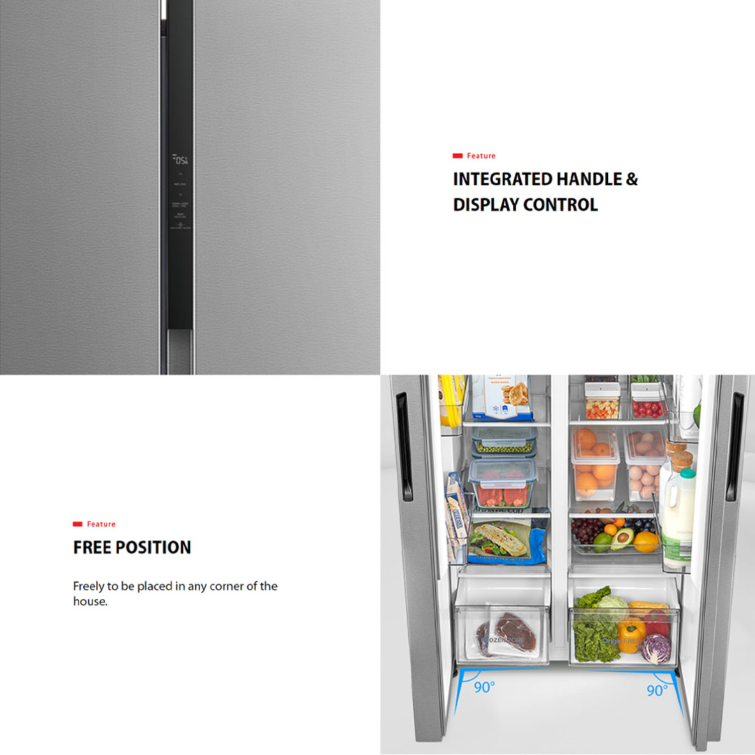 TOSHIBA 530L Side by Side Dual Inverter Refrigerator GR-RS600WI-PMY(37) | TSmartLife Smart Control | Smart Temperature Control | Seven-Layer Air Supply | Refrigerators With 1 Year Warranty