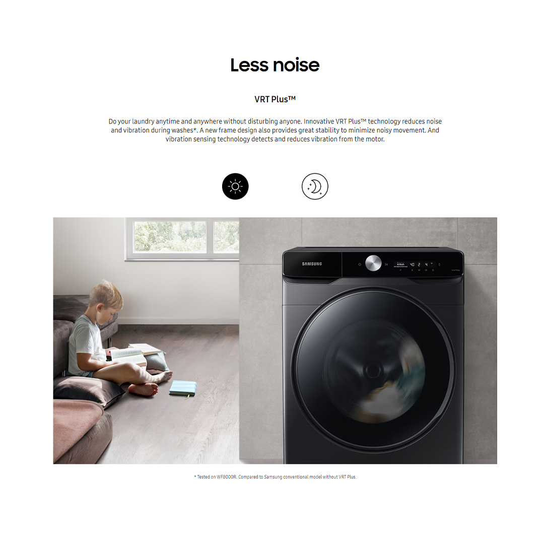 SAMSUNG 19KG/11KG Digital Inverter Front Load Washer Dryer with AI Ecobubble WD19T6500GW/FQ | AI Wash | AI Control | Auto Dispense | Eco Bubble™ | Hygiene Steam | Washer Dryer with 1 Year Warranty