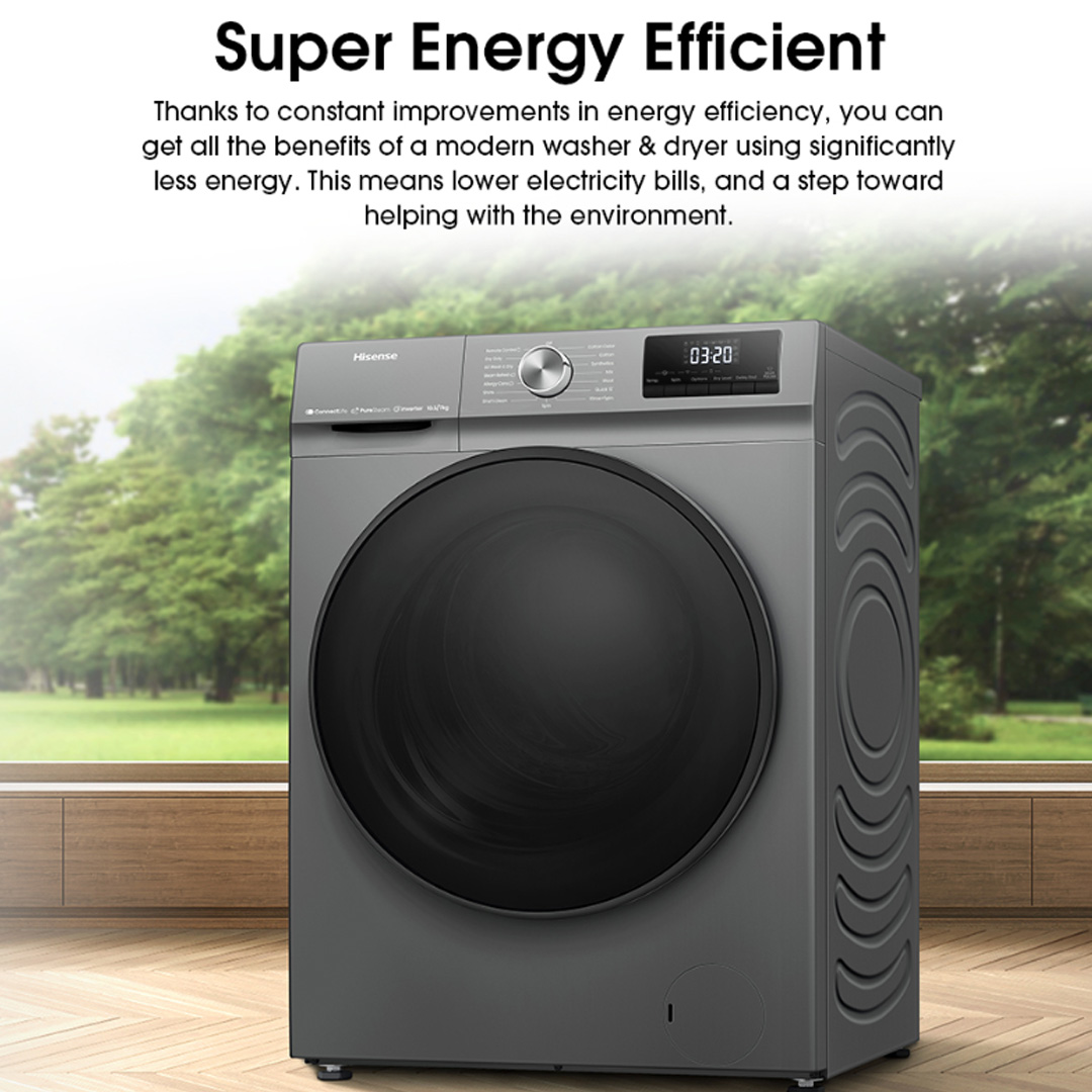 HISENSE 10.5KG/7KG Front Load DD Inverter Washer Dryer WD3Q1043BT | DD Inverter | WIFI Control | Pure Steam | Washer Dryer with 2 Years Warranty