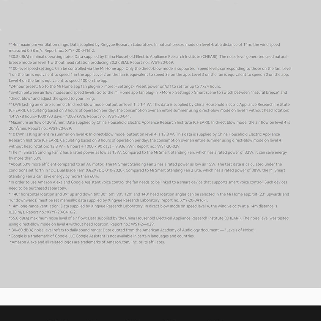 Xiaomi 20m3/min Mi Smart Standing Fan 2 Lite JLLDS01XY | 7 Blades | Intelligent Apps Control | 3 Mode Wind Speed | 15 Meter Distance Air Coverage | Standing Fan with 1 Year Warranty