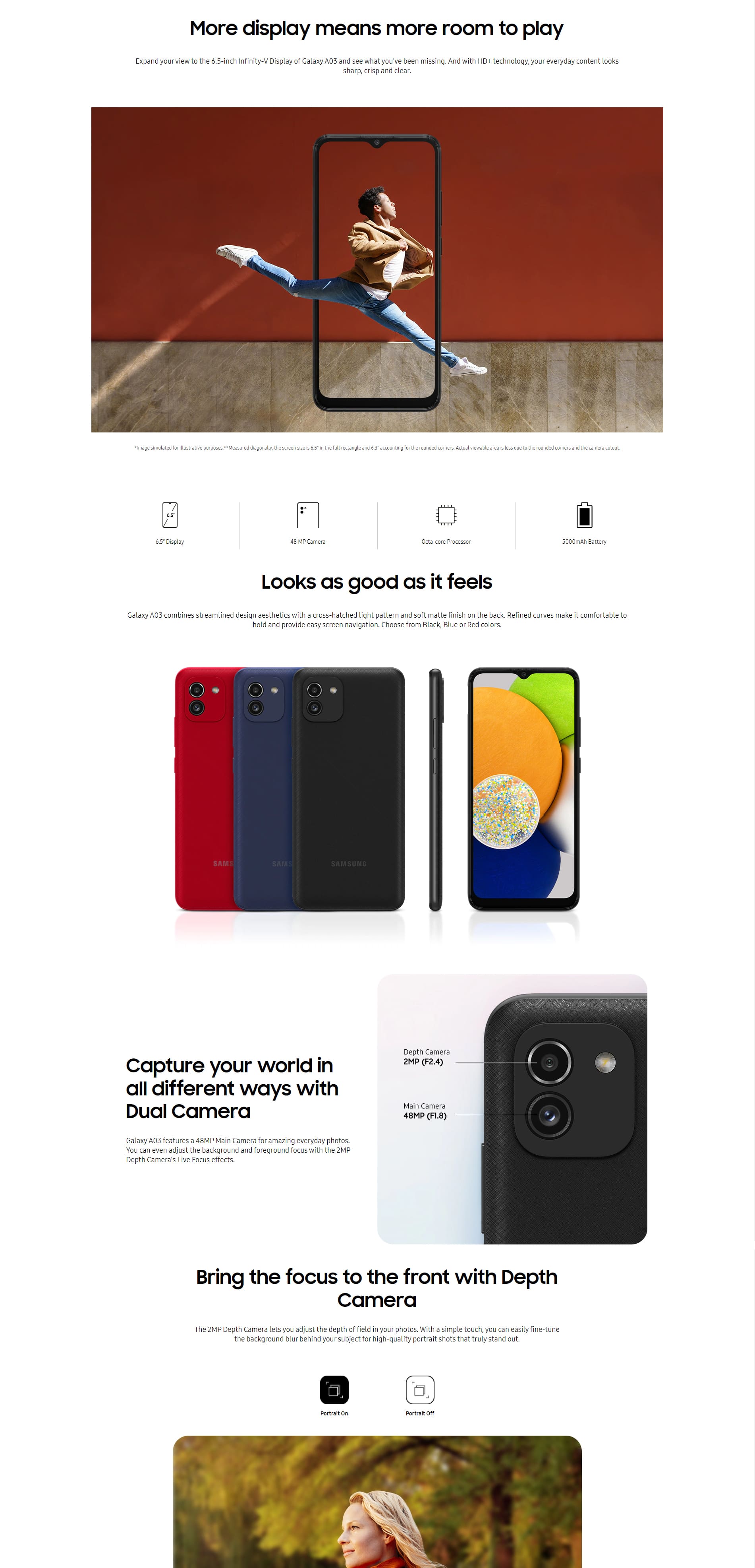 Four Camera Samsung 48mp Camera Mobiles SAMSUNG Galaxy A03 4GB+