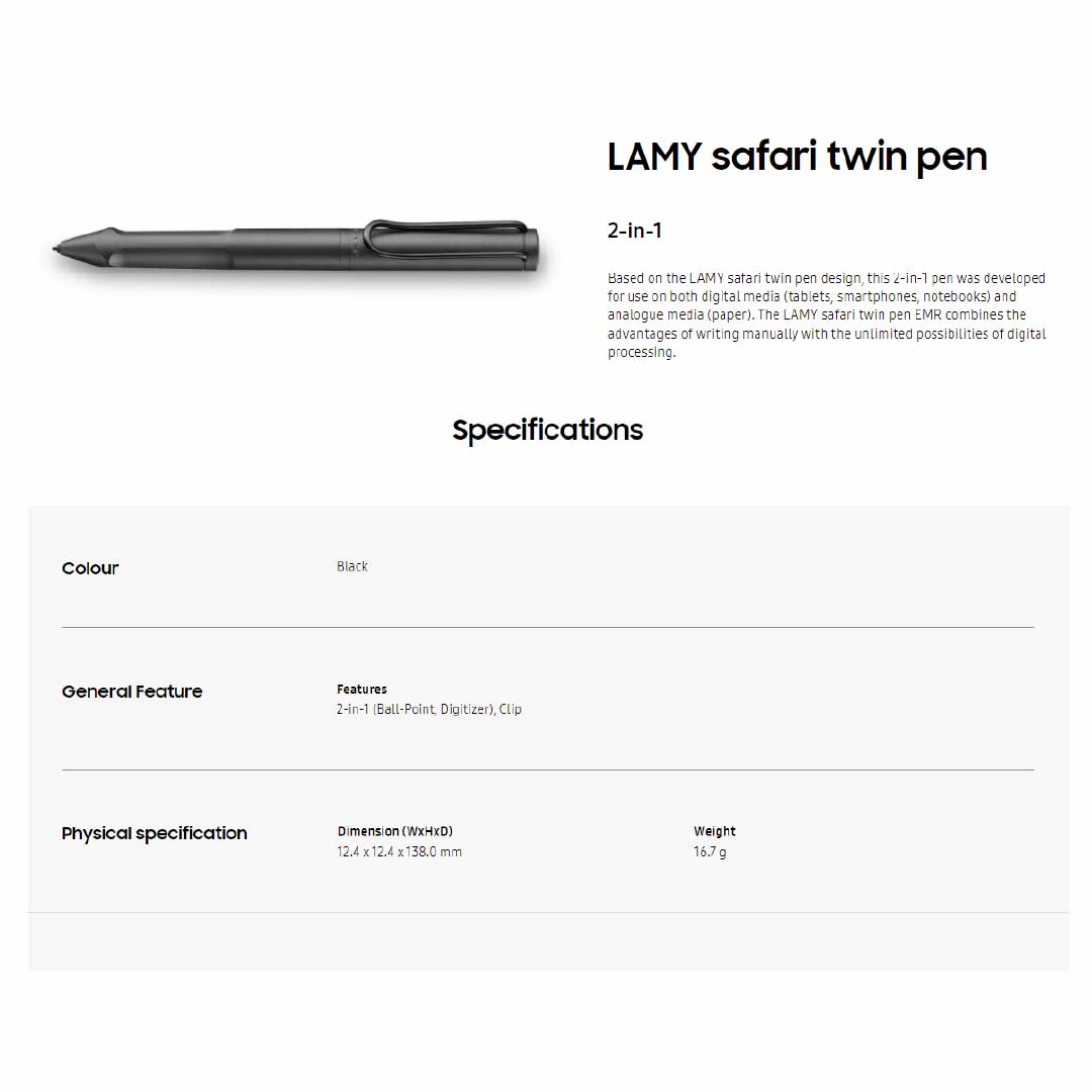 SAMSUNG Galaxy X LAMY Safari Twin Pen GP-JPU021LMABW | 2 In 1 Pen | S Pen Works as Intended | Simple and Straightforward To Set Up