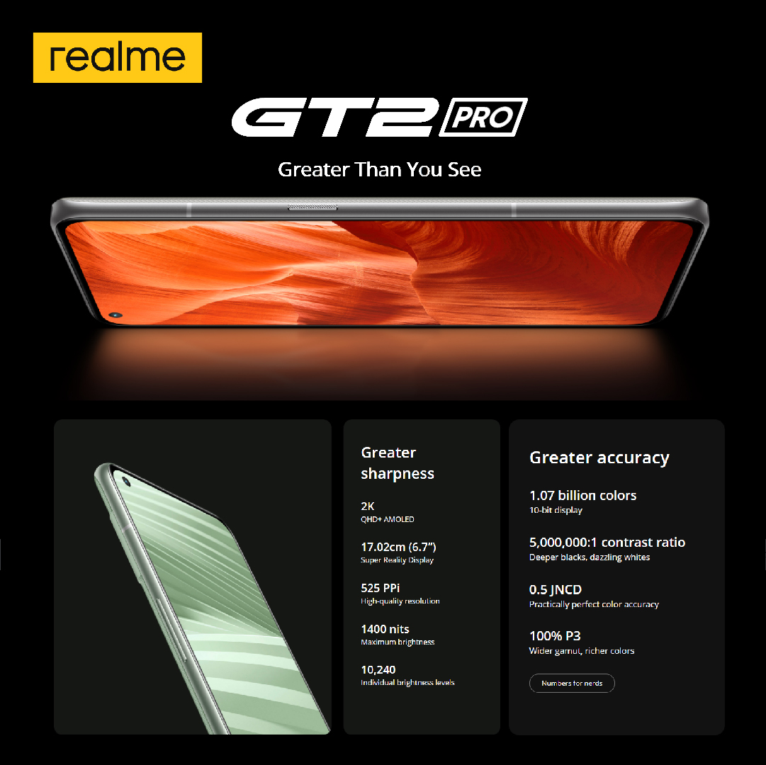 realme GT 2 Pro | 12GB+256GB | 2K Super Reality Display |  Snapdragon 8 Gen 1 | World’s First TCO 9.0 Certified Smartphone | 65W SuperDart Charging | Smartphone with 1 Year Warranty