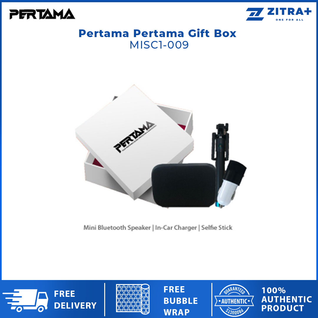 Pertama Pertama Gift Box (Chinese Version) MISC1-009 | Mini Bluetooth Speaker | In-Car Charger | Selfie Stick |