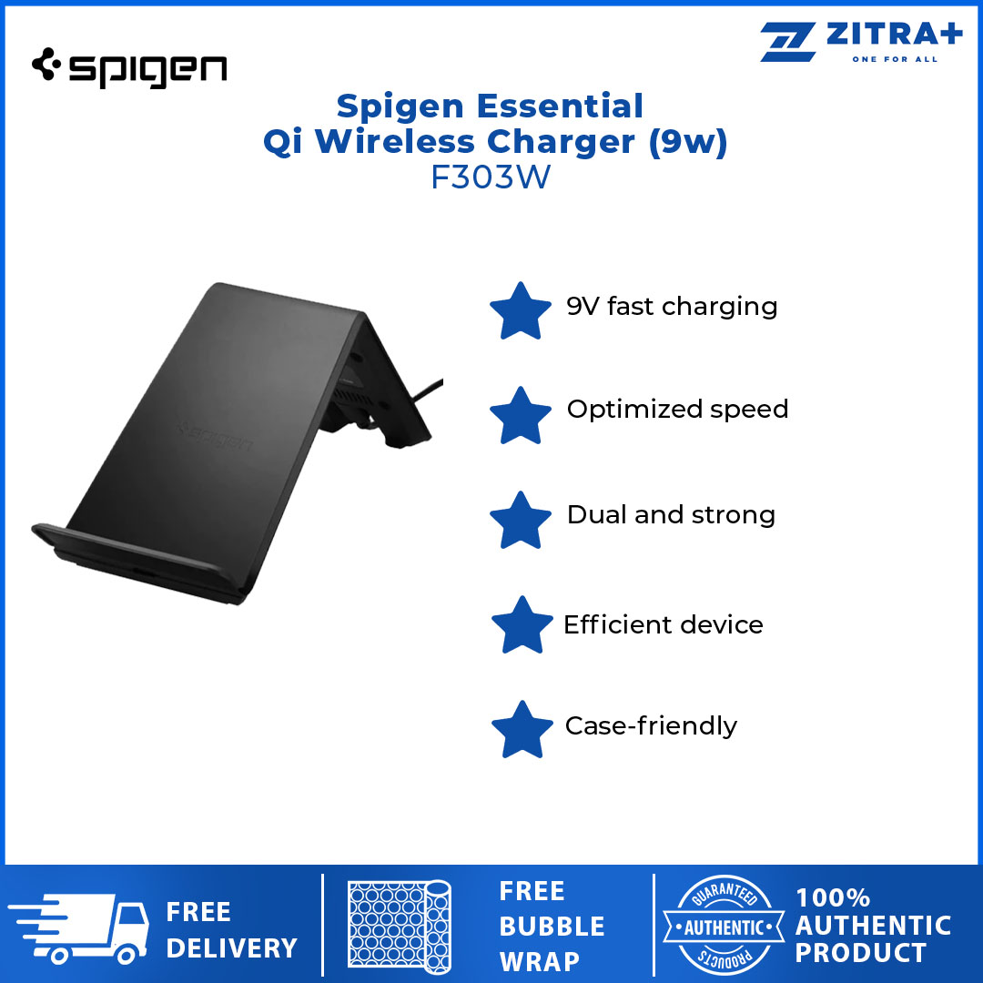 Spigen Essential Qi Wireless Charger (9w) F303W Qi Certified Overh