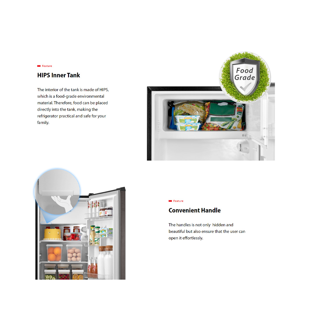 TOSHIBA 198L 1 Door Refrigerator GR-RD247CM-DMY(37) | Thicker Forming Zone | Convenient Handle | Frozen Zone | Refrigerators with 1 Year Warranty