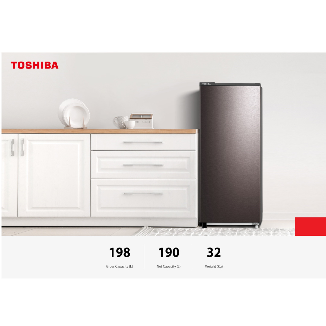 TOSHIBA 198L 1 Door Refrigerator GR-RD247CM-DMY(37) | Thicker Forming Zone | Convenient Handle | Frozen Zone | Refrigerators with 1 Year Warranty