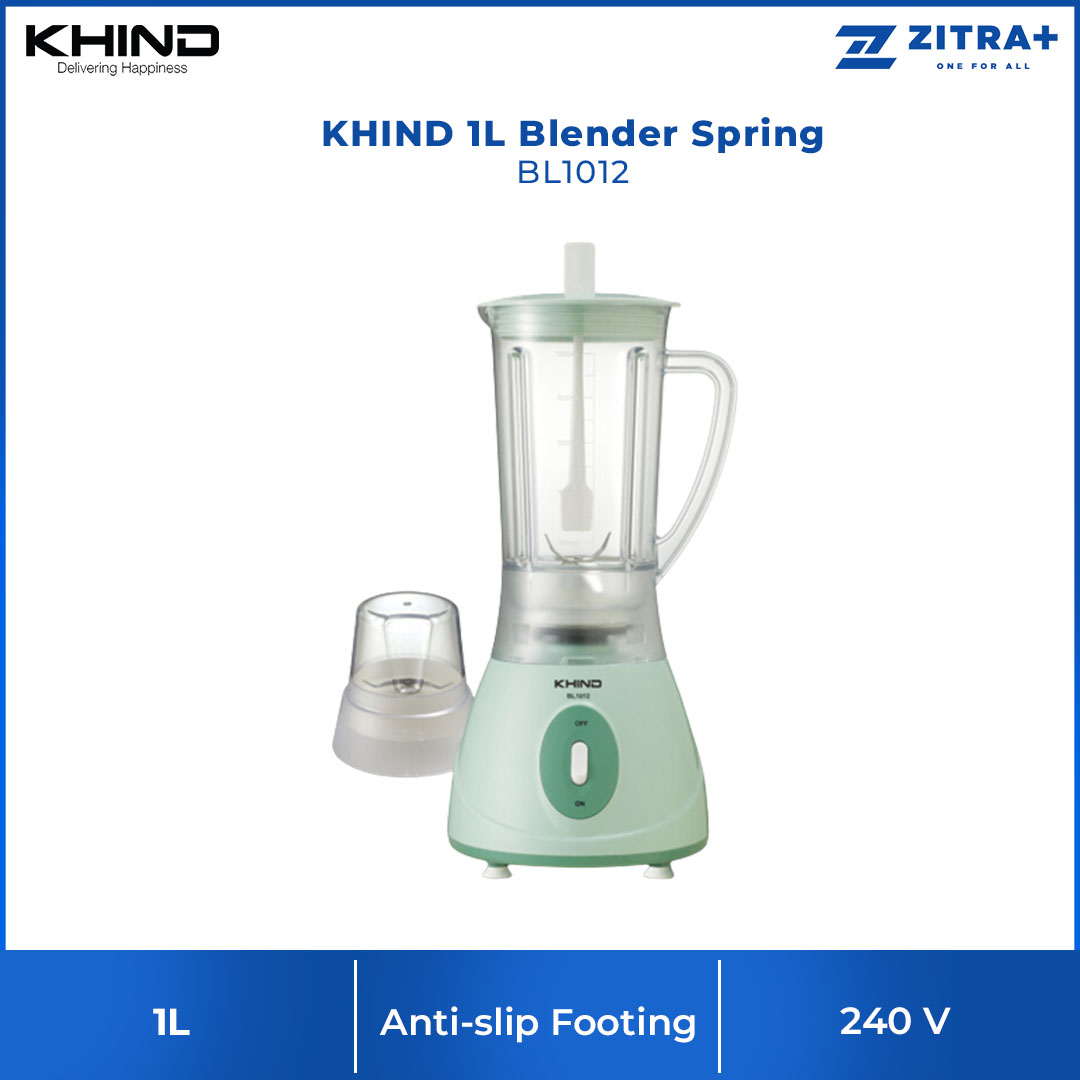 KHIND 1L Blender BL1012 | Micro Switch Protection | Thermal Fuse Protection | Multi-Purpose Mill Cup | Blender with 2 Years Warranty