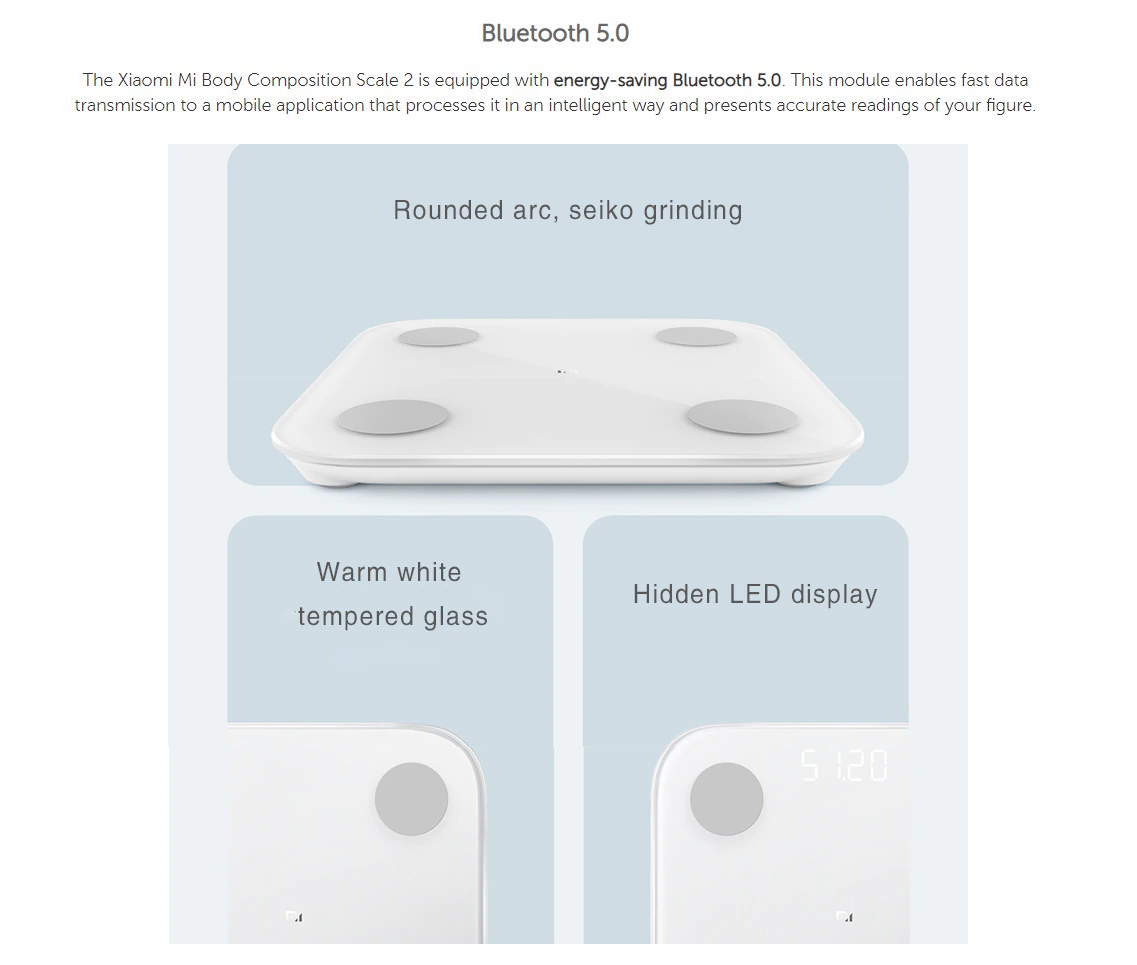 Xiaomi Mi Body Composition Scale 2 XMTZC05HM | Bluetooth 5.0 | G Senso
