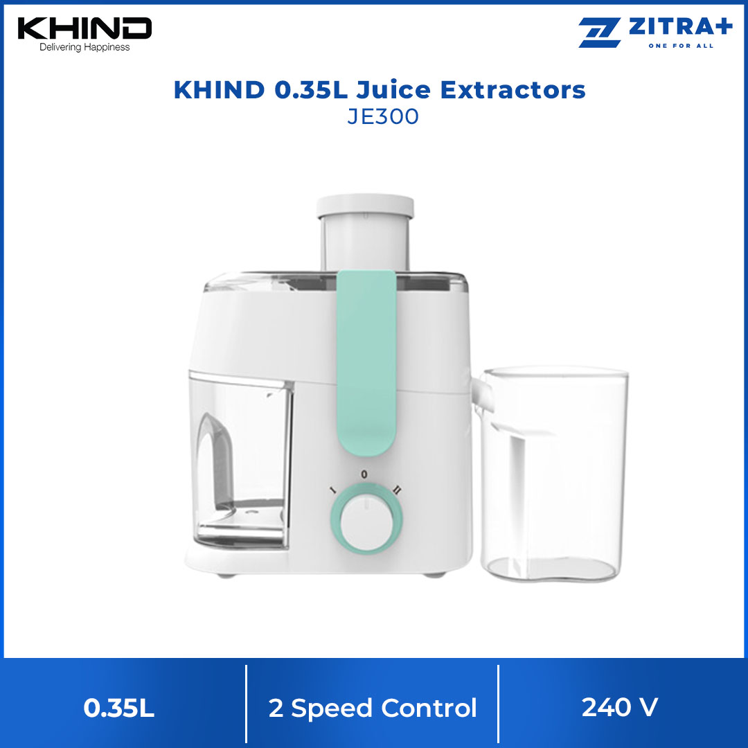 KHIND 350ML Juice Extractors JE300 | Rust Free Stainless Steel Filter | 2-Speed Control | Lock Clamp for Extra Safety | Juice Extractor with 1 Year Warranty