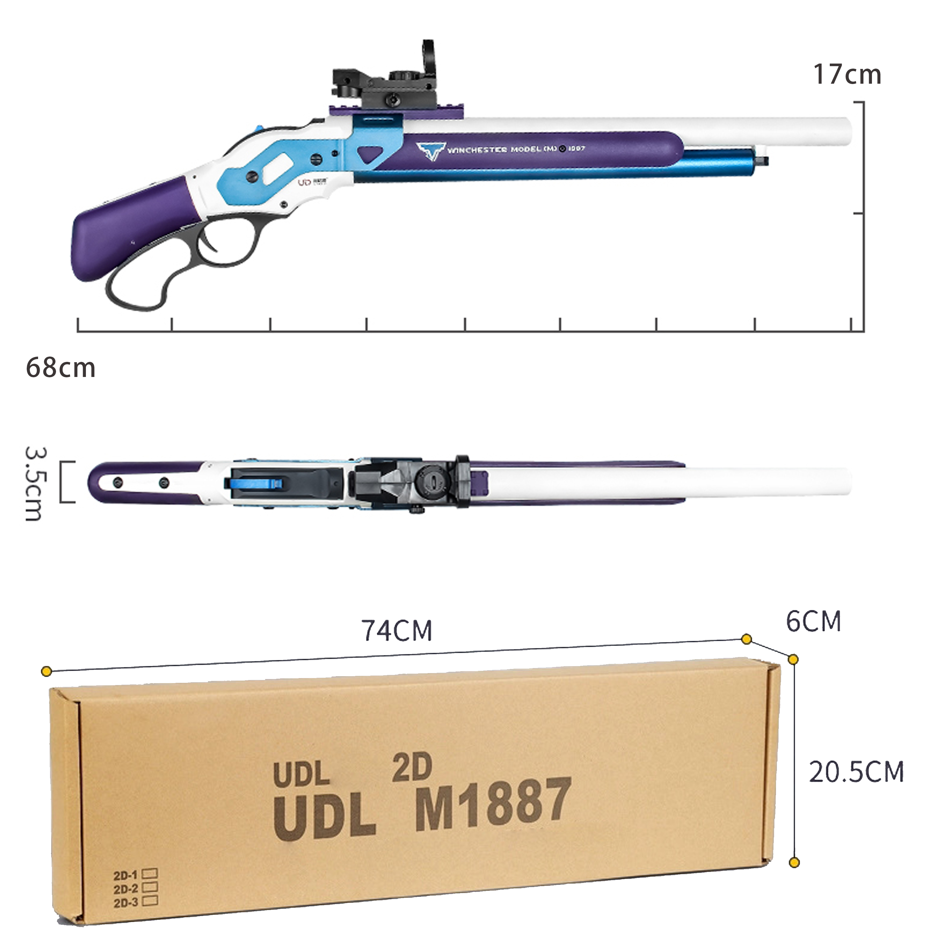 UDL M1887ナーフショットガン UDL toy M1887 フォームソフトショットガン、ライフル、モデル