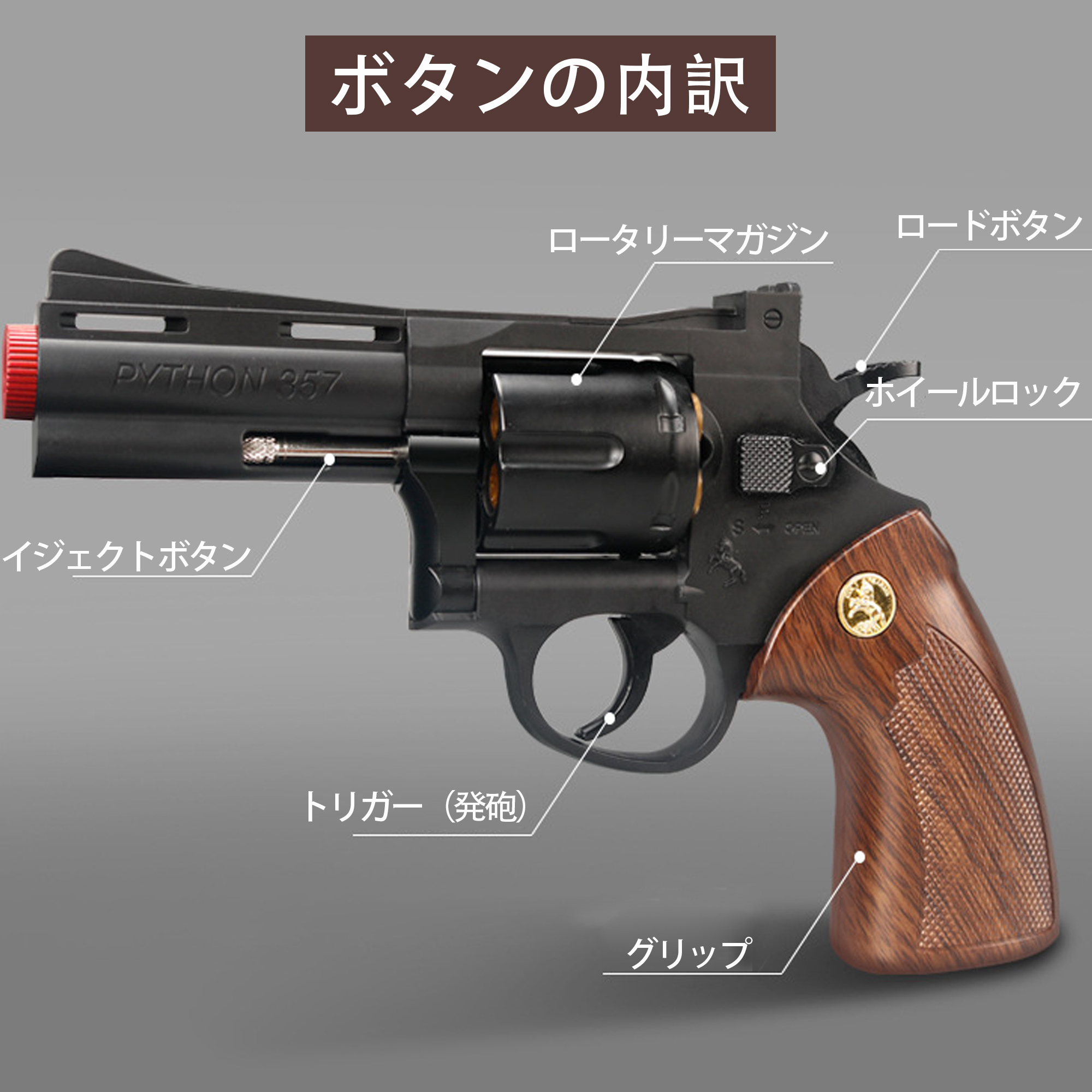 リボルバーおもちゃ銃、zp-5、おもちゃハンドガン、ソフト弾丸銃 ，10歳以上