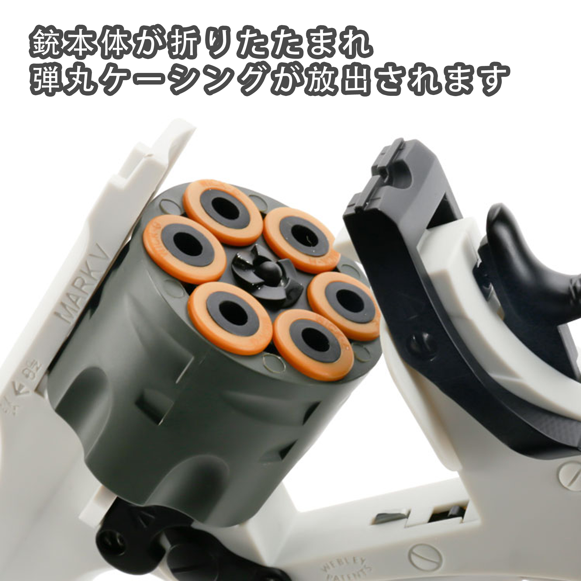 UDL ハンドガン風おもちゃ ウェブリー リボルバー 中折れ式 回転式 ハンドガン 拳銃 おもちゃ 排莢式 スポンジ弾 Mk-IV 正規品、U DAO LI