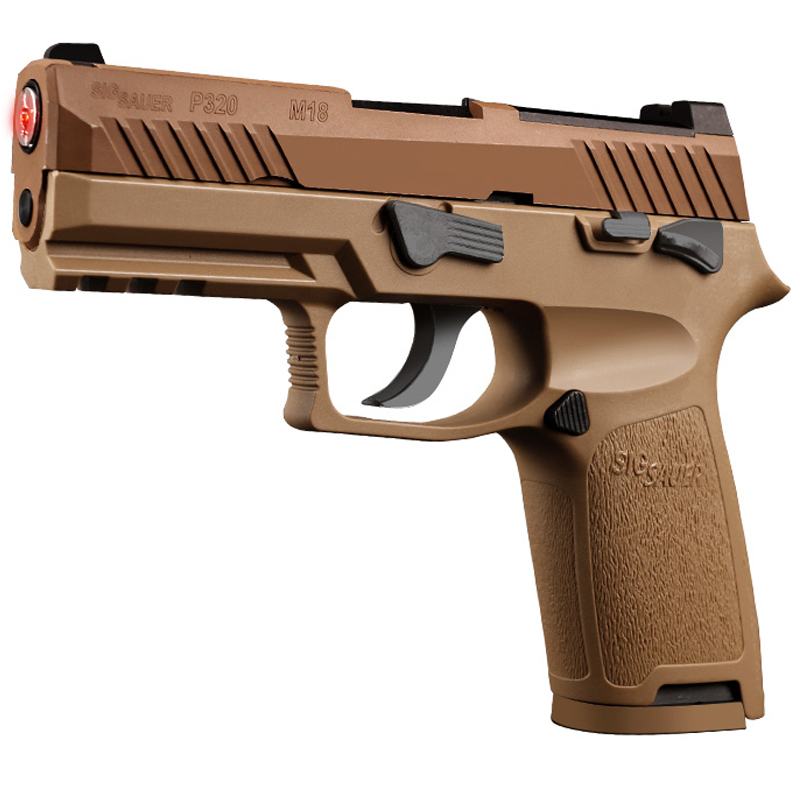 ハンドガン風おもちゃ銃、P320 M18、モデルガン、 スミスウェッソンP320 、リアルカート レーザーガン、排莢式風おもちゃ ローバック スライドストップ 半自動式拳銃 レーザー照射 連続 発射 おもちゃハンドガン 火14歳以上対象商品