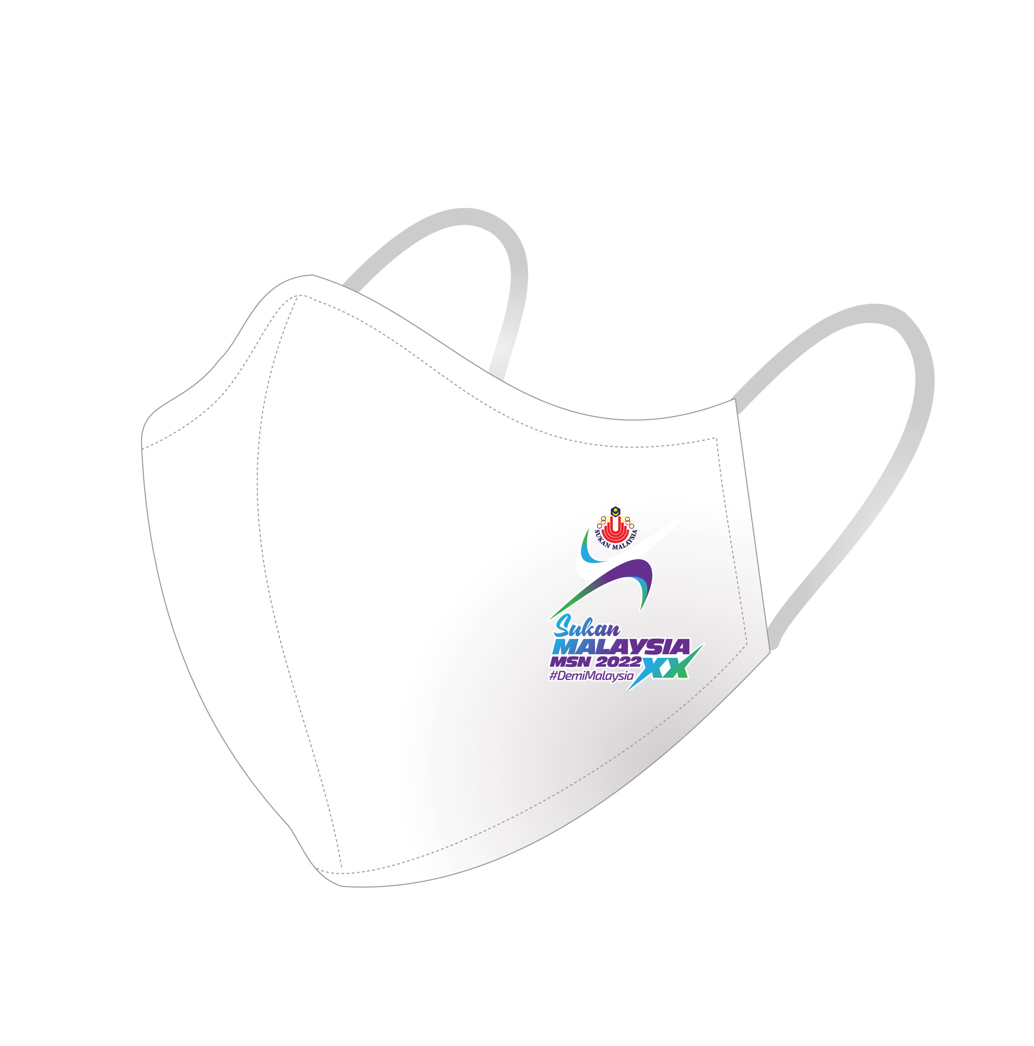 Sukan Malaysia XX MSN 2022 - Reuseable Mask | Fabric Mask | Black | Navy | White