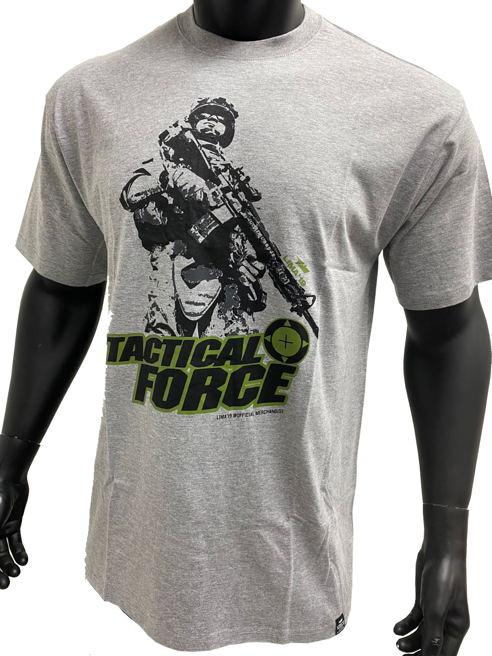 LIMA'19 Round Neck T-Shirt (Tactical Force with Army)_Grey