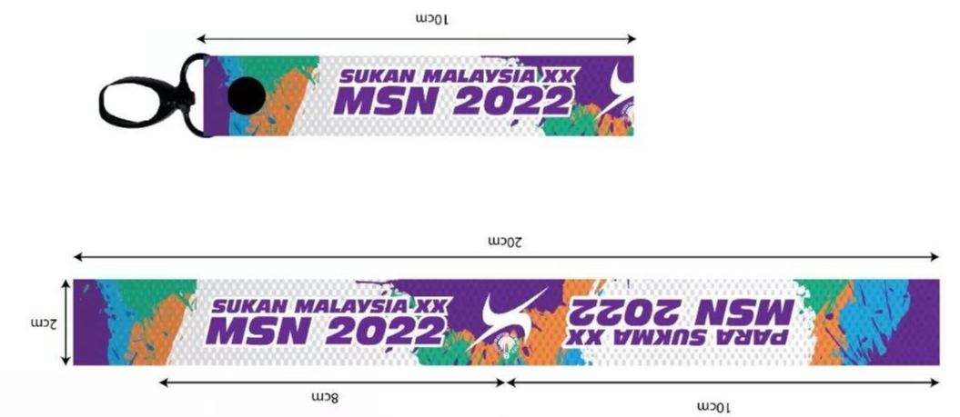 Sukan Malaysia XX MSN 2022 - Lanyard Key Chain Full Sublimation with Black Hook