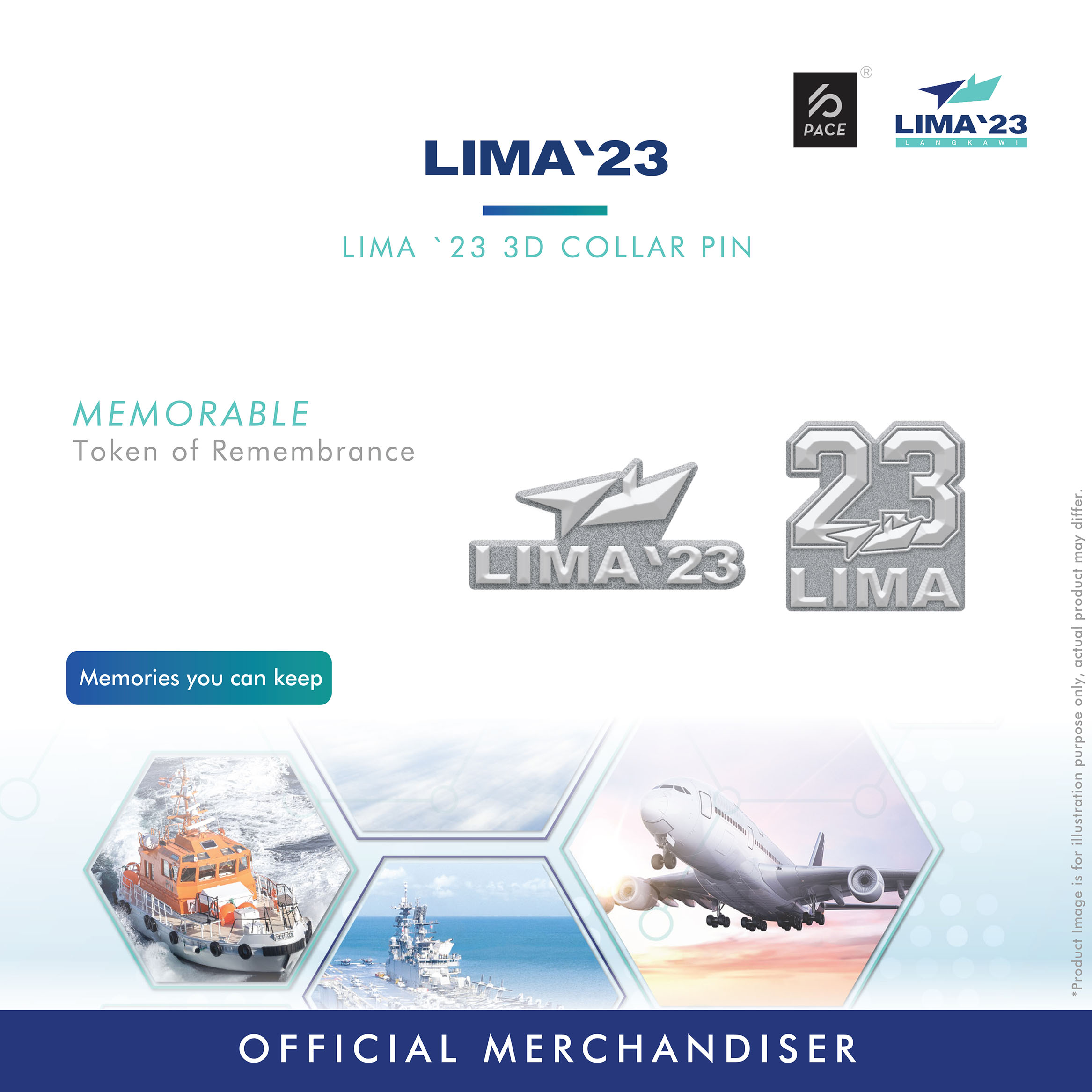 LIMA23 3D Metal Collar Pin 