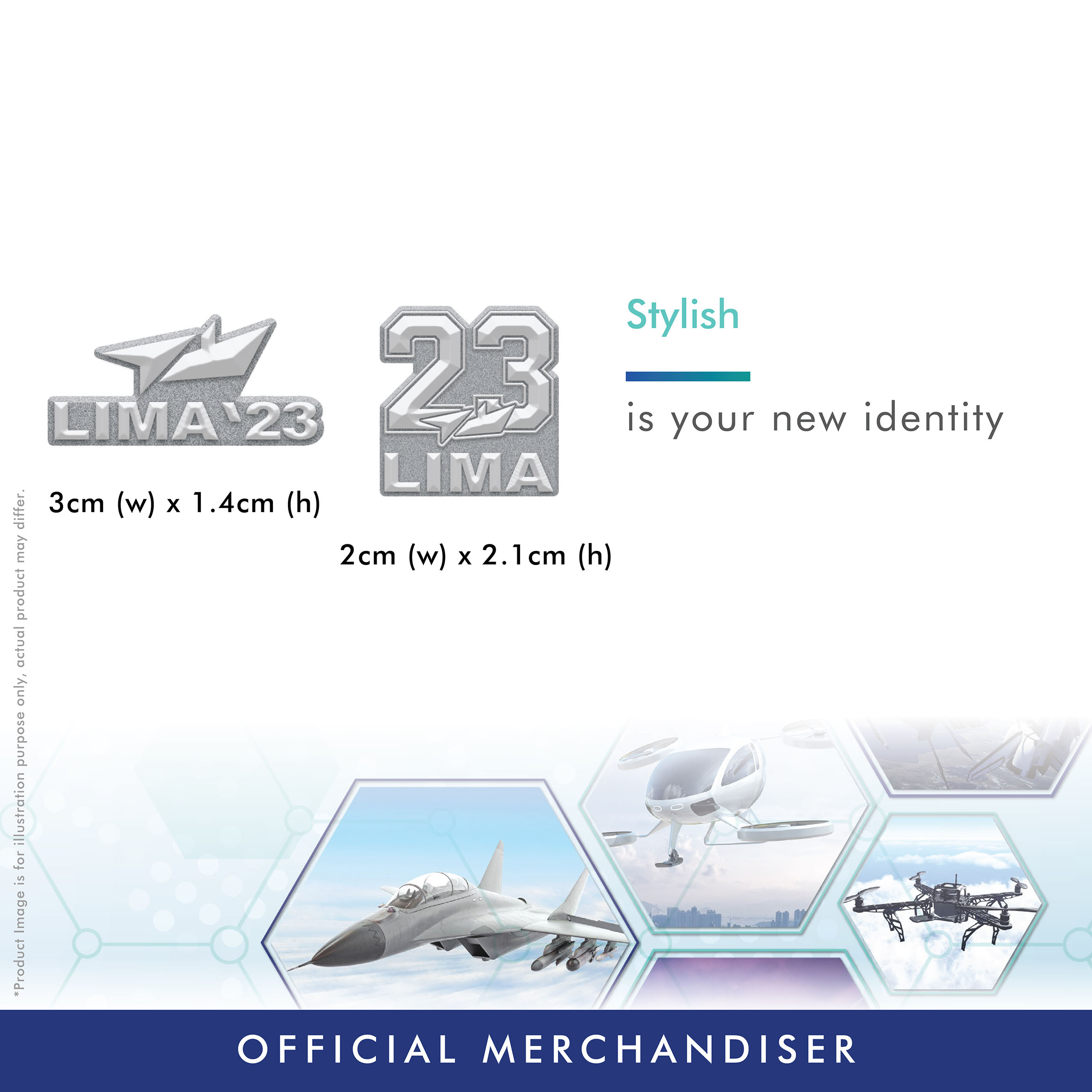 LIMA23 3D Metal Collar Pin 