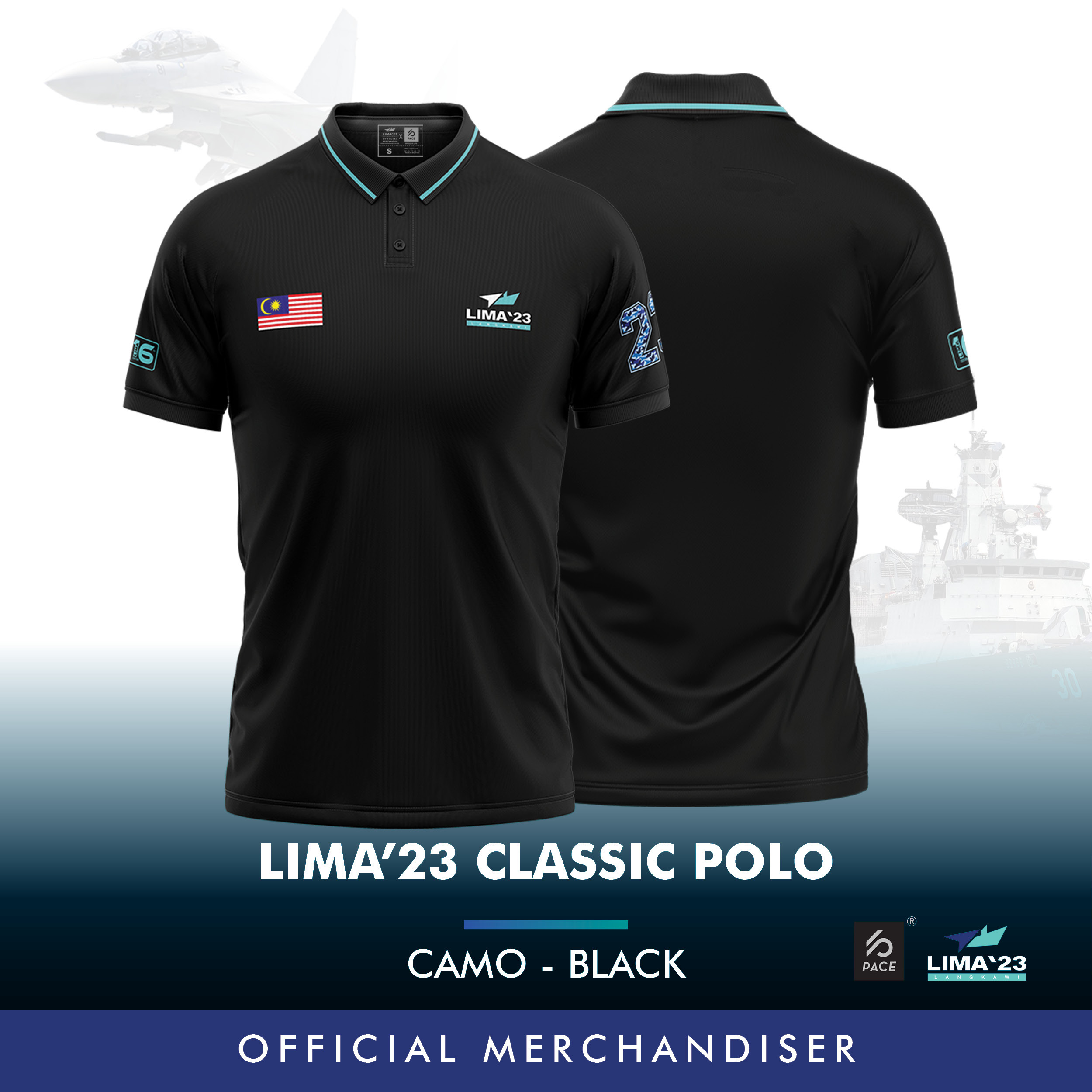 LIMA`23 Classic Polo Tee Black-PACE