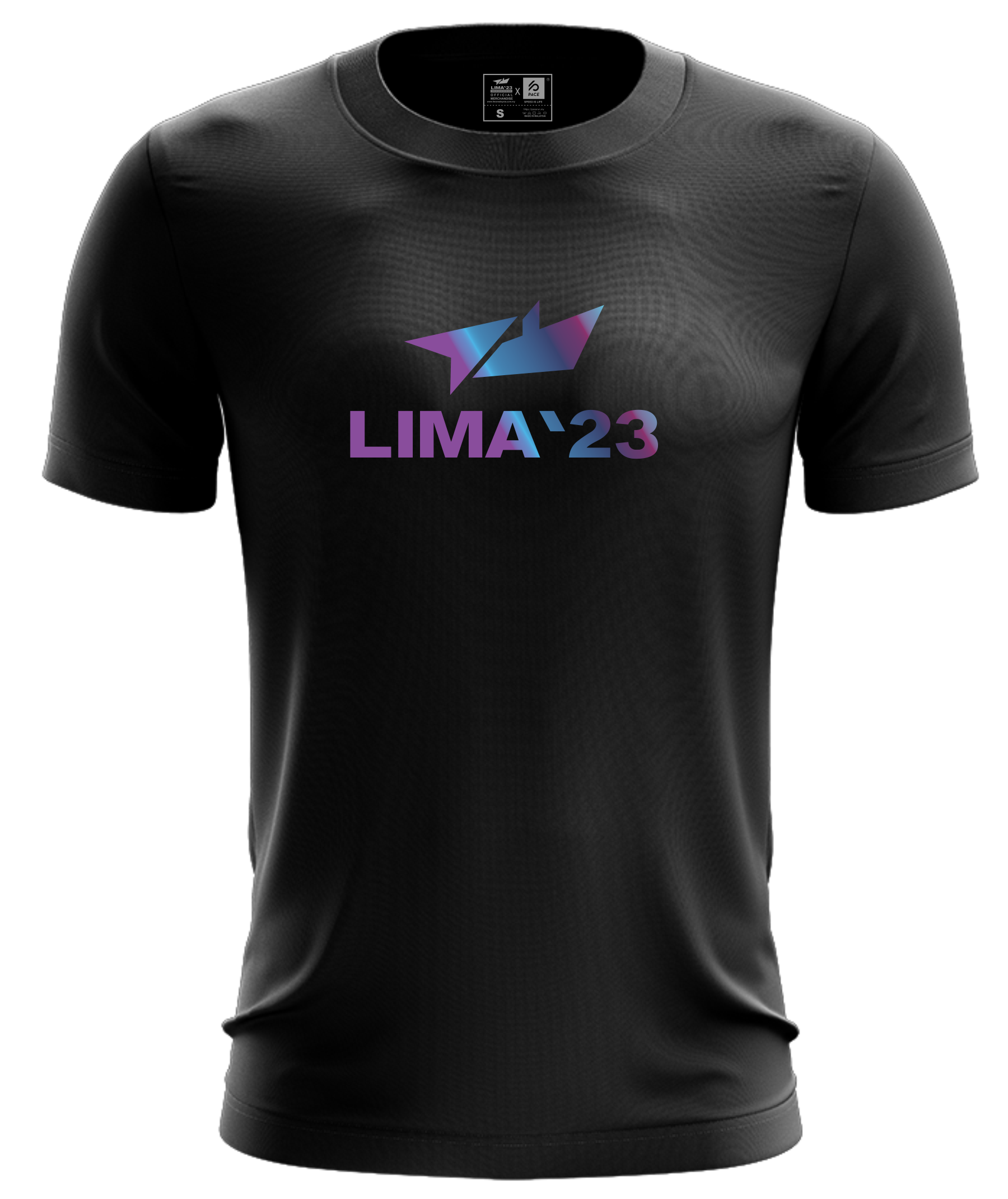 LIMA23 Rainbow Reflective Tee Shirt Black, White, Navy & Tiffanny Blue