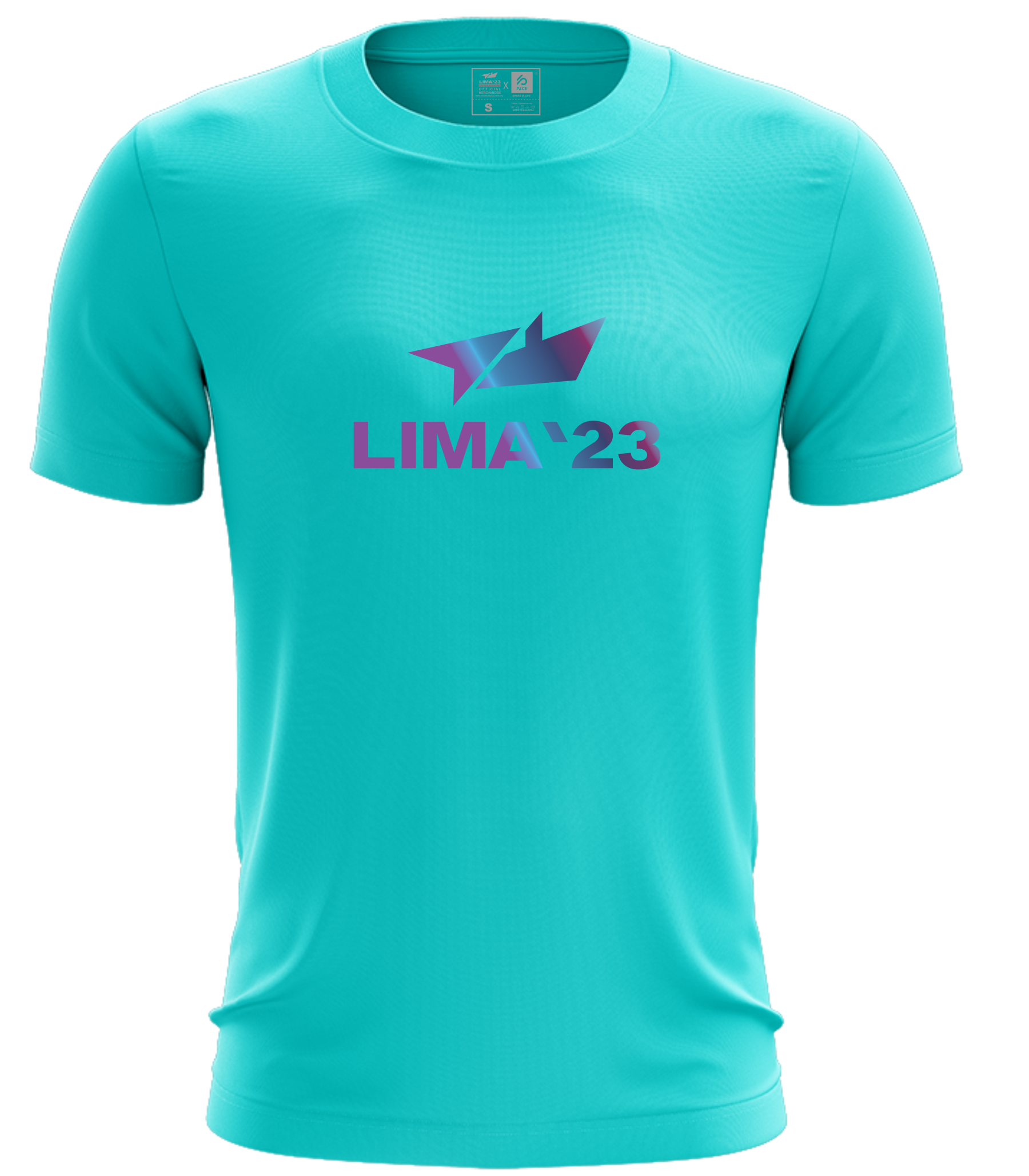 LIMA23 Rainbow Reflective Tee Shirt Black, White, Navy & Tiffanny Blue