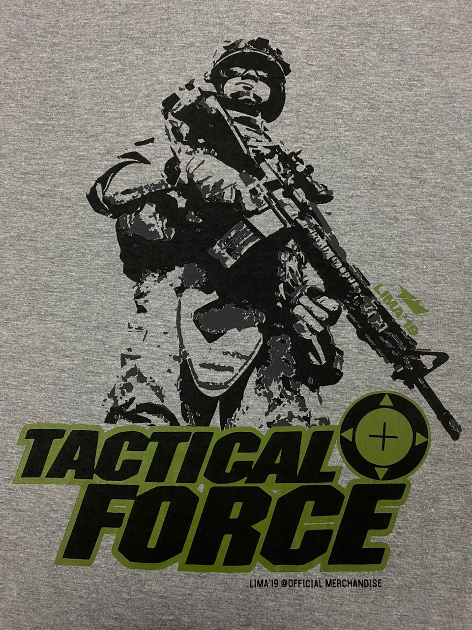 LIMA'19 Round Neck T-Shirt (Tactical Force with Army)_Grey