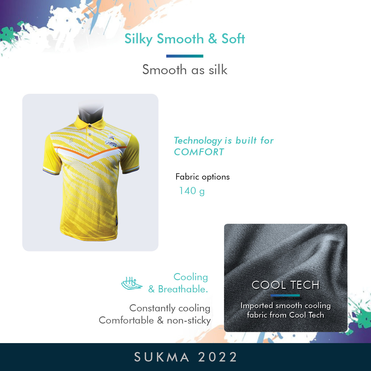 YELLOW POLO SHIRT SPORT COLLAR  T-SHIRT - Sukan Malaysia XX MSN 2022 SUKMA 20P810