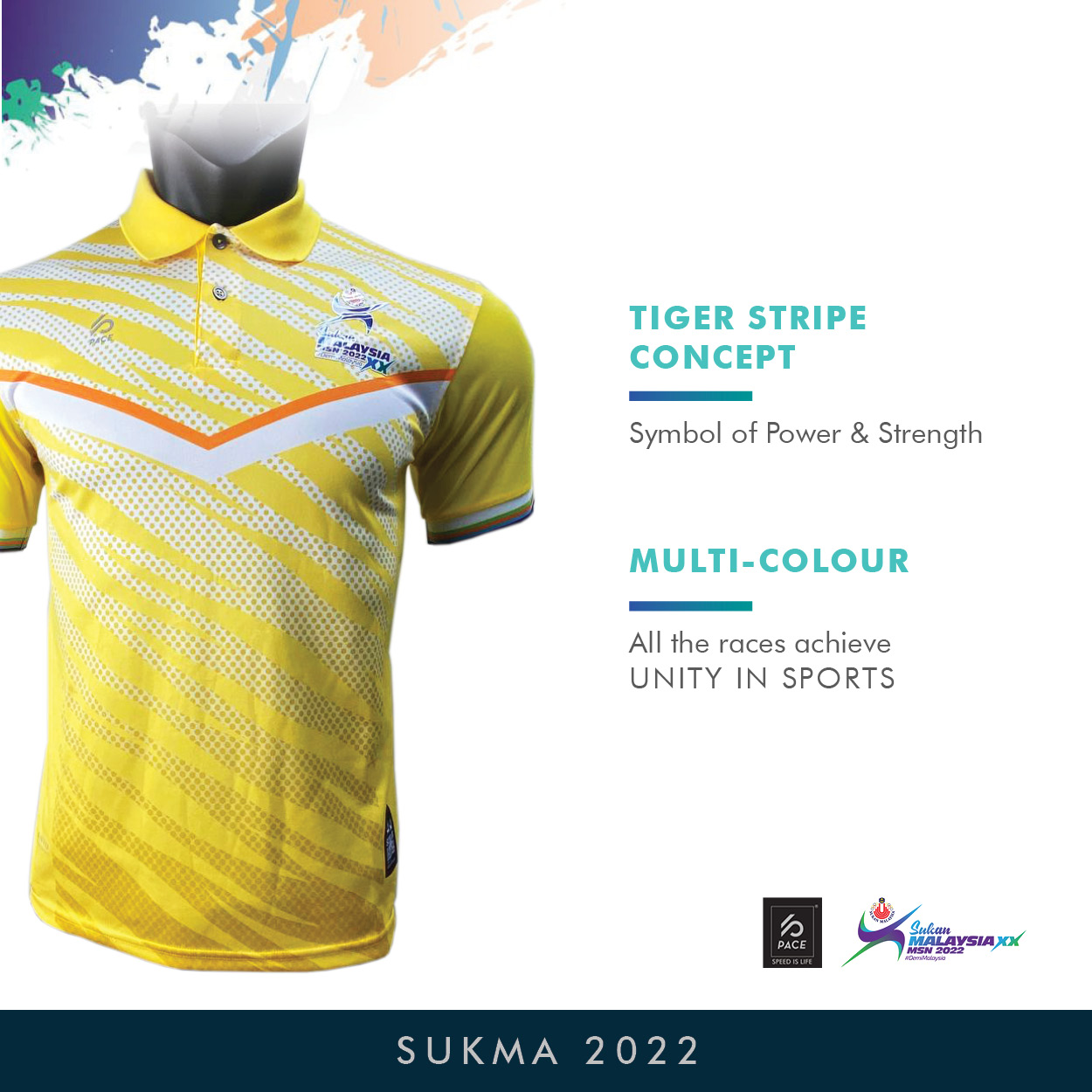 YELLOW POLO SHIRT SPORT COLLAR  T-SHIRT - Sukan Malaysia XX MSN 2022 SUKMA 20P810
