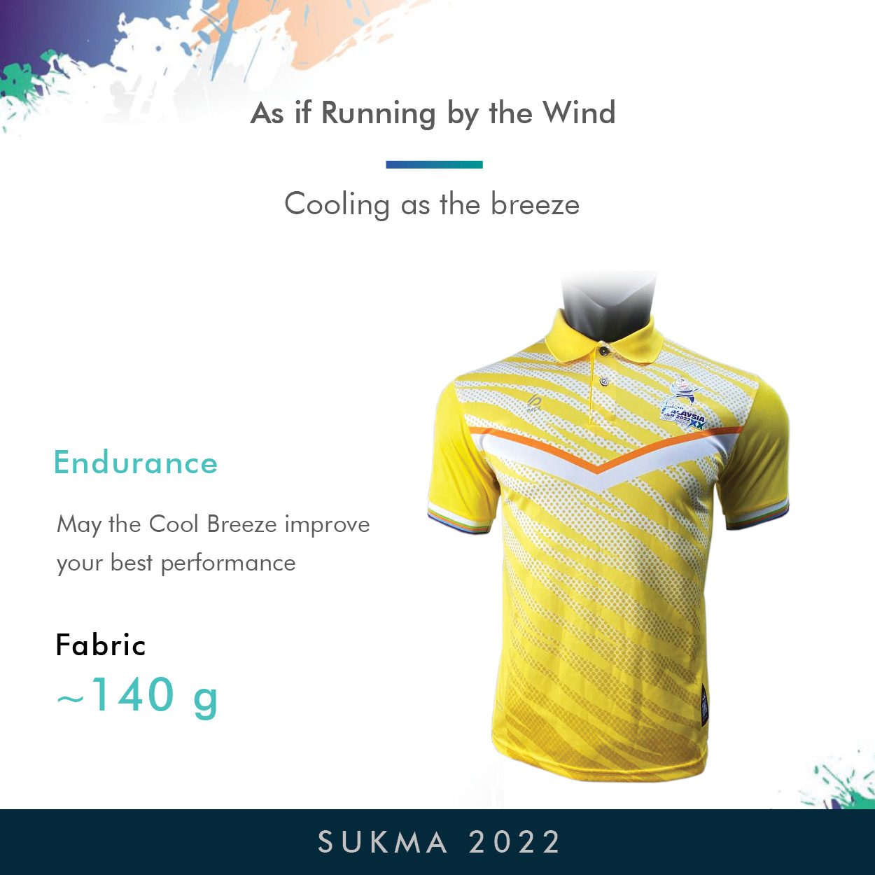 YELLOW POLO SHIRT SPORT COLLAR  T-SHIRT - Sukan Malaysia XX MSN 2022 SUKMA 20P810