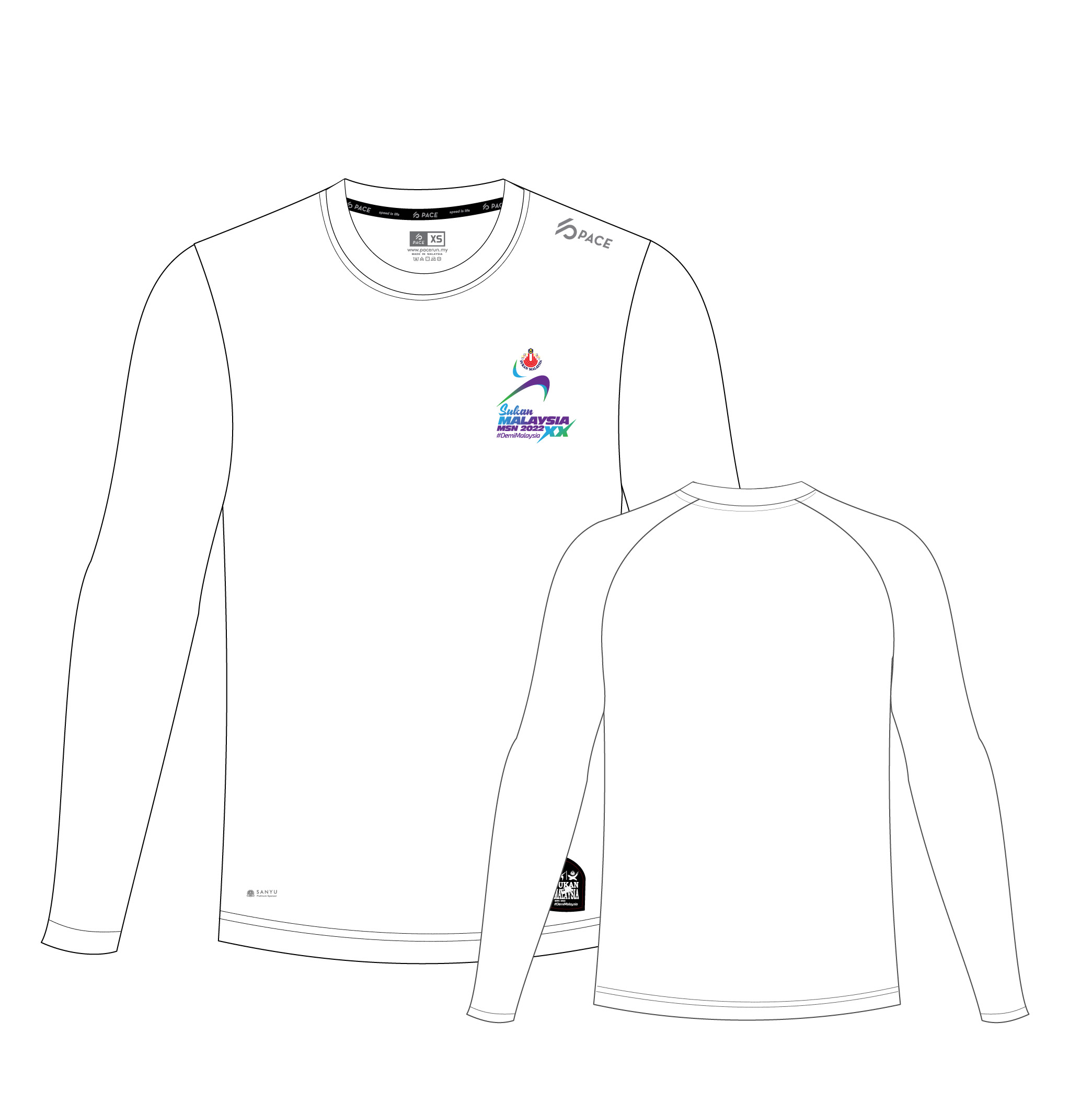 Sukan Malaysia XX MSN 2022 - SUKMA Active Dry T-Shirt (Long Sleeve) -PACE