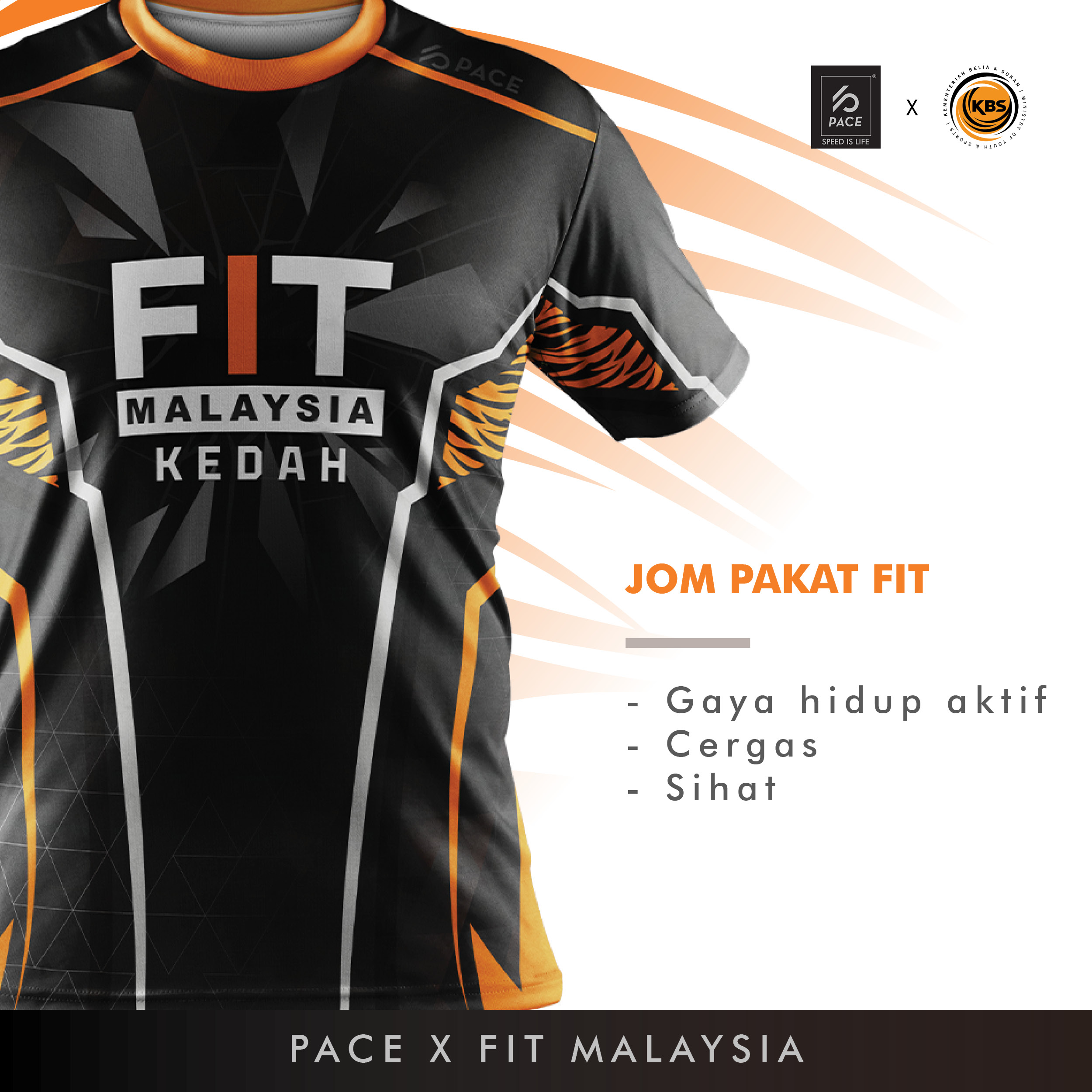 FIT MALAYSIA - KEDAH (JOM PAKAT FIT) R-NECK SHORT/LONG SLEEVE BLACK