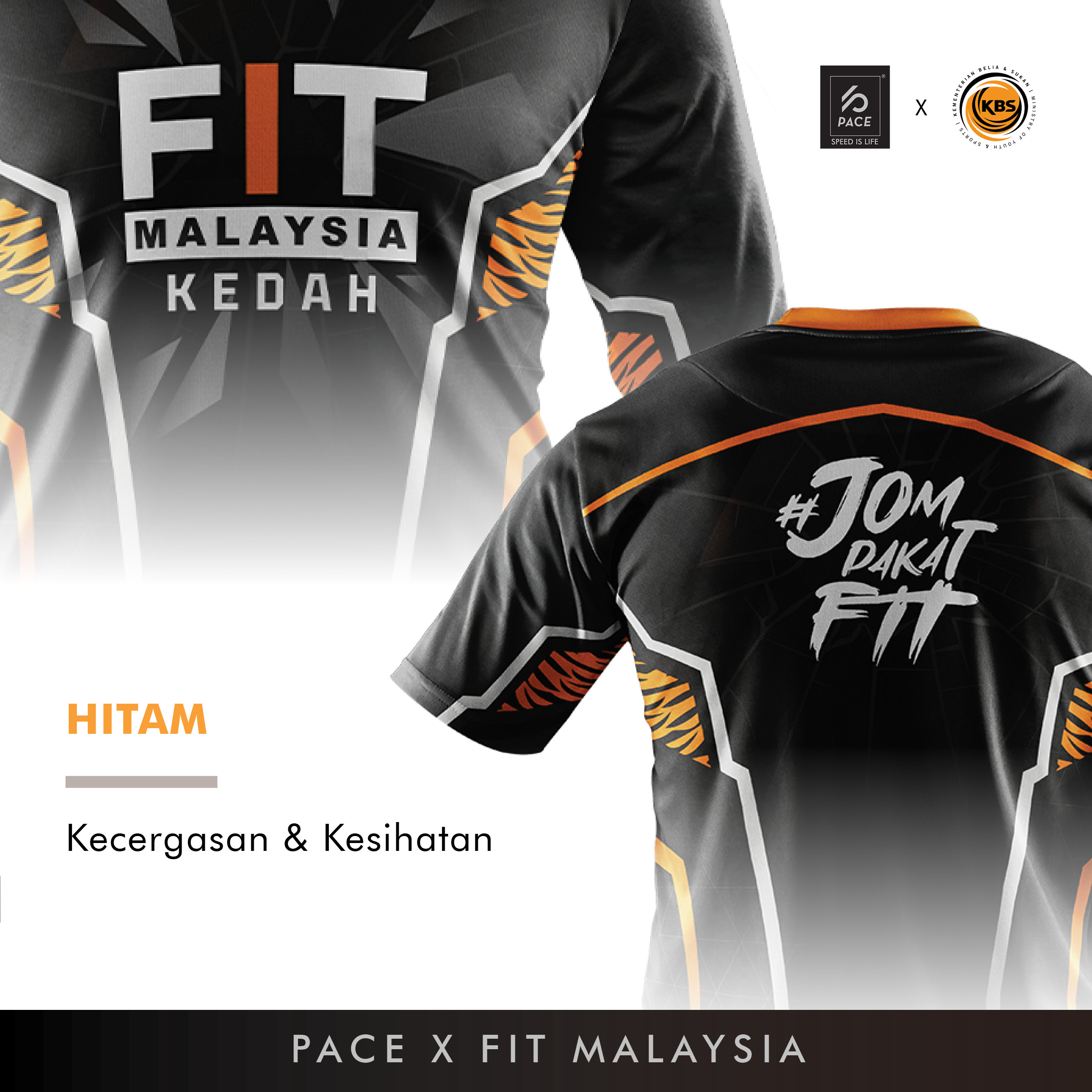 FIT MALAYSIA - KEDAH (JOM PAKAT FIT) R-NECK SHORT/LONG SLEEVE BLACK