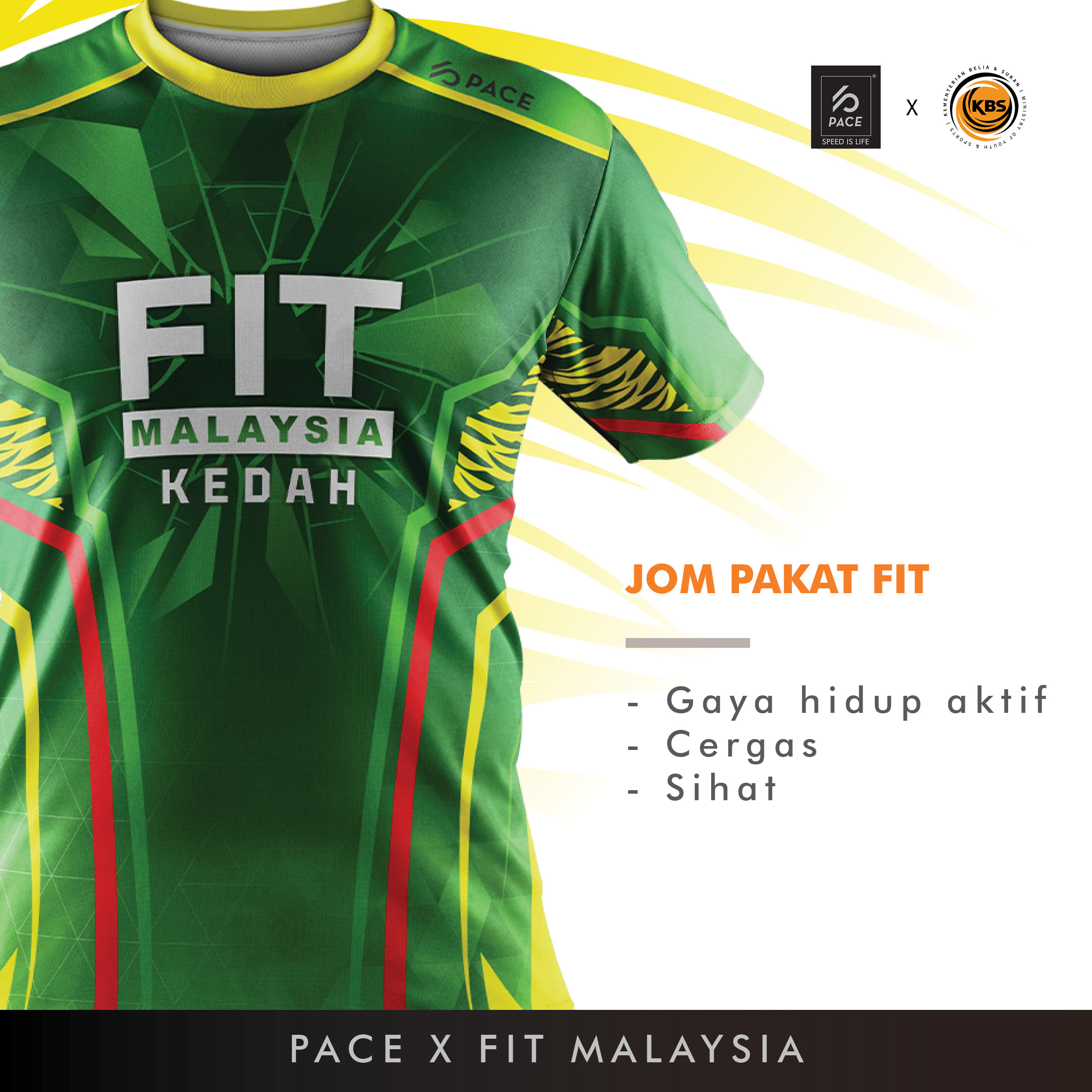 FIT MALAYSIA - KEDAH (JOM PAKAT FIT) R-NECK SHORT/LONG SLEEVE GREEN