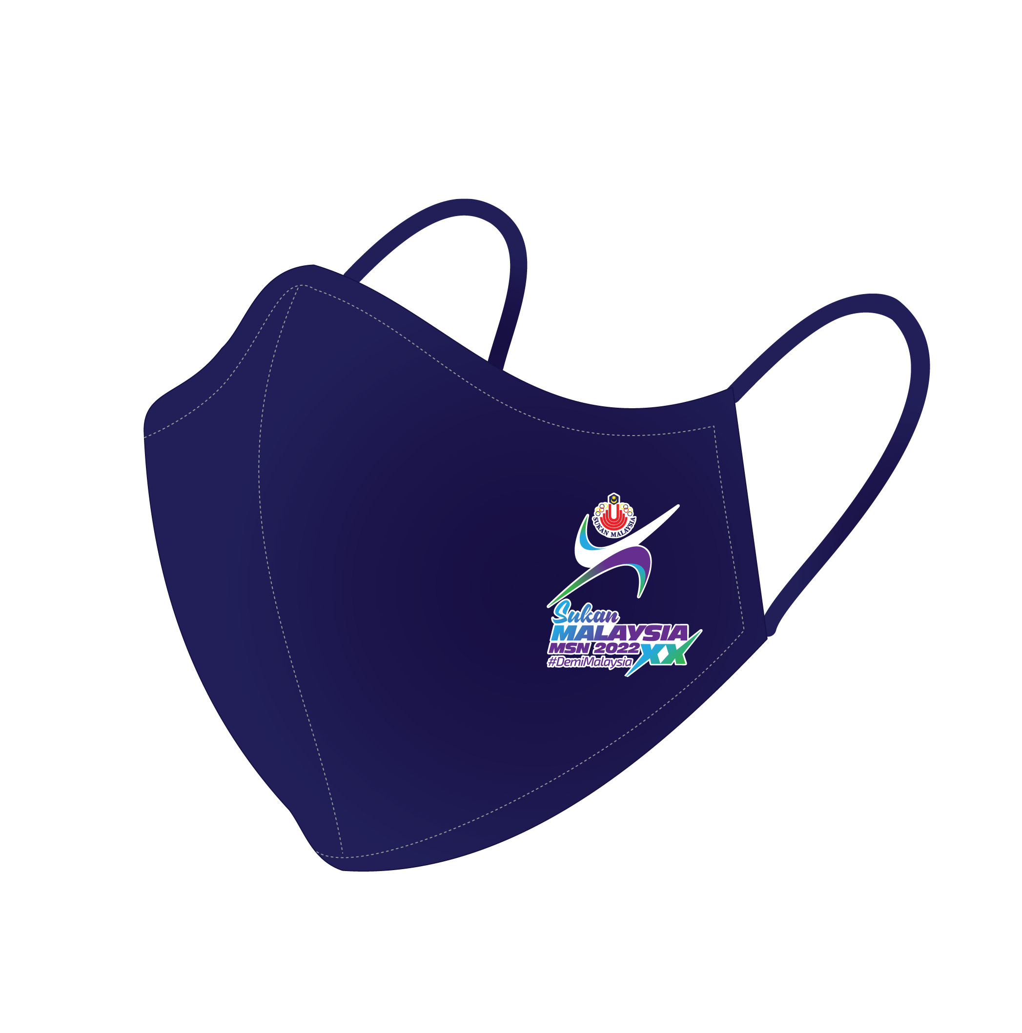 Sukan Malaysia XX MSN 2022 - Reuseable Mask | Fabric Mask | Black | Navy | White