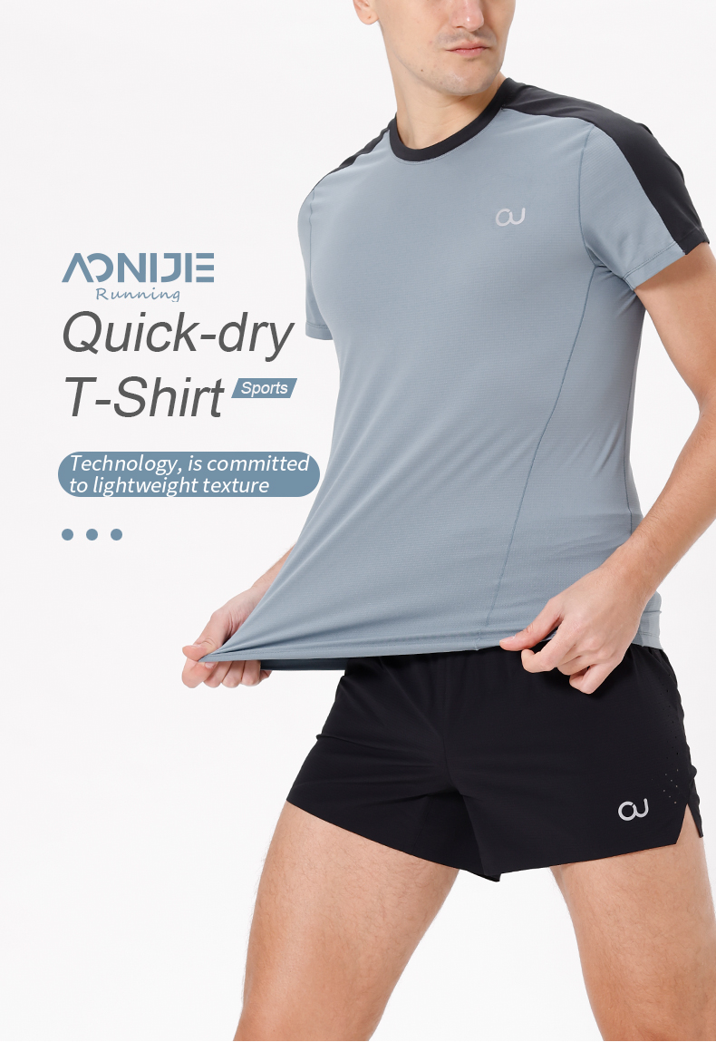AONIJIE FM5122 Sports T-shirts Lightweight Breathable Running Daily Excercise Short Sleeve Tees Tops Summer Men Male Gym Short-sleeved